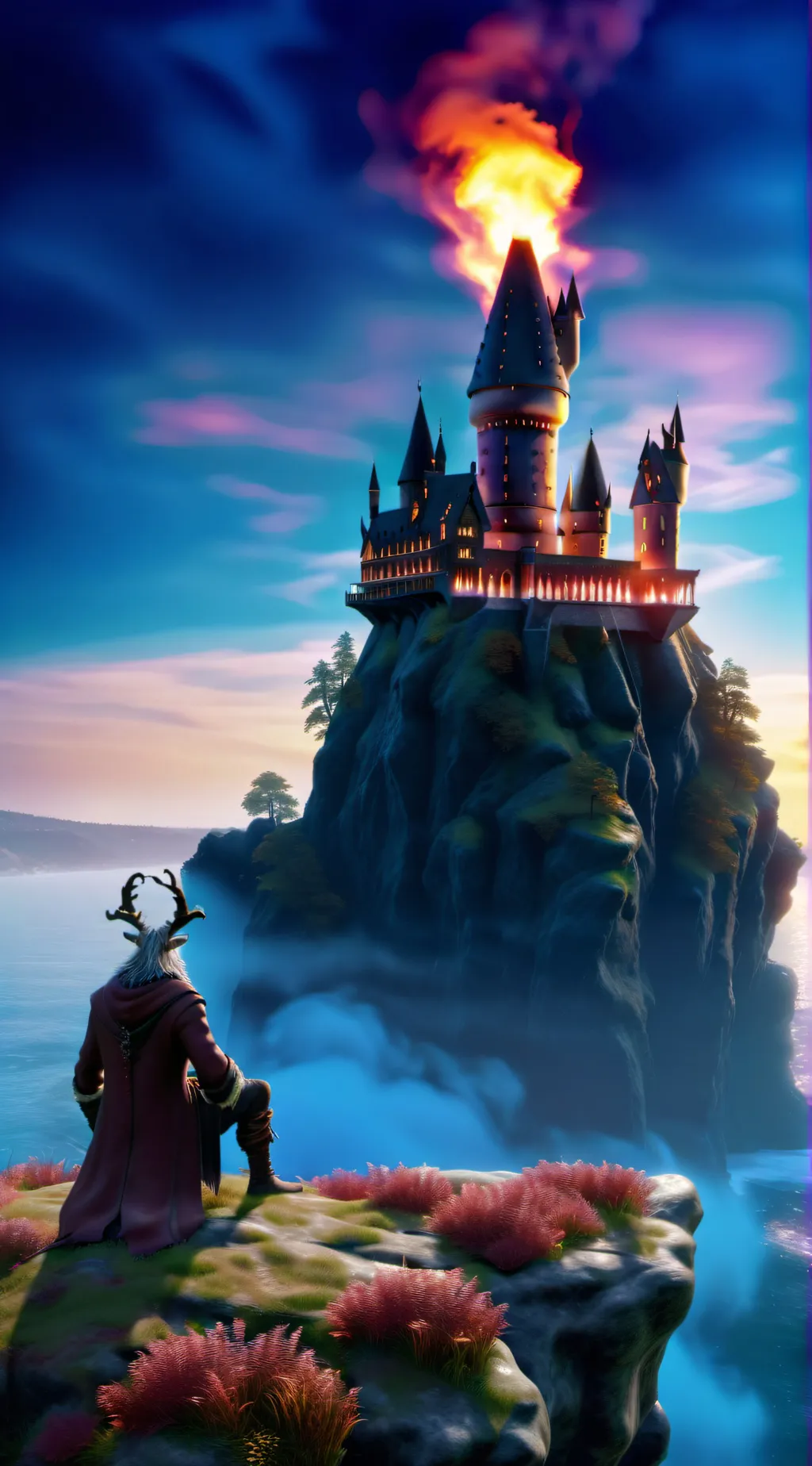 ai character: WENDIGO AT HOGWART background