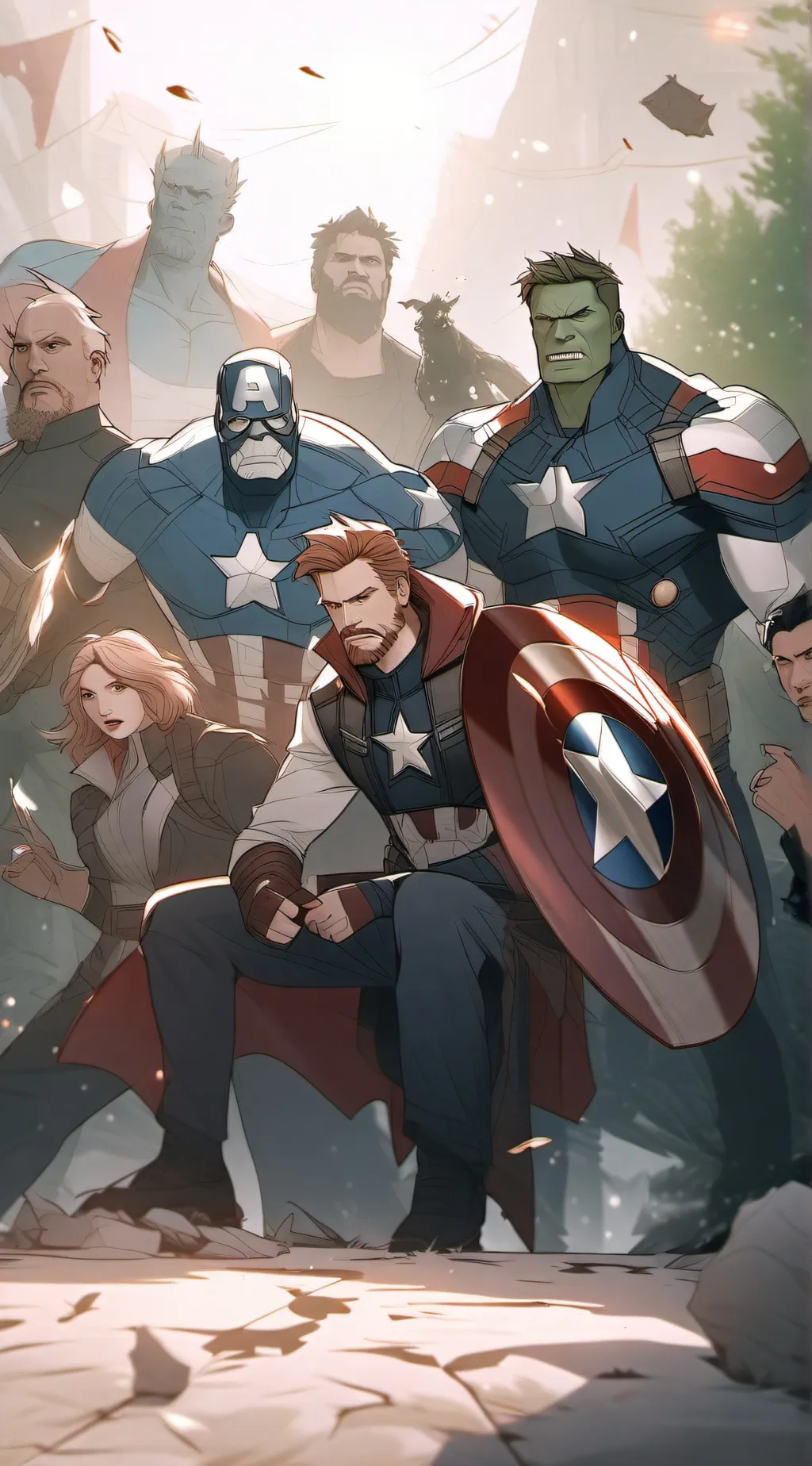 ai character: Avengers mad background