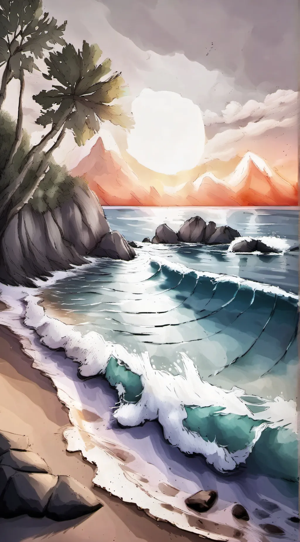 ai character: MHA beach trip background