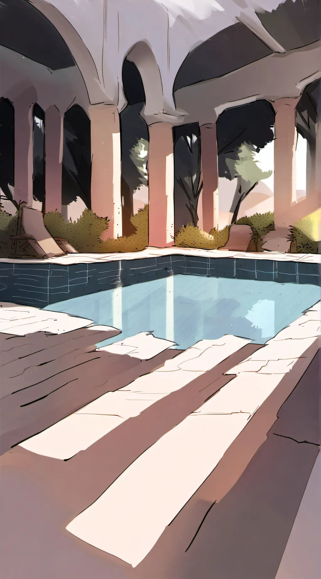 ai character: MHA pool party background