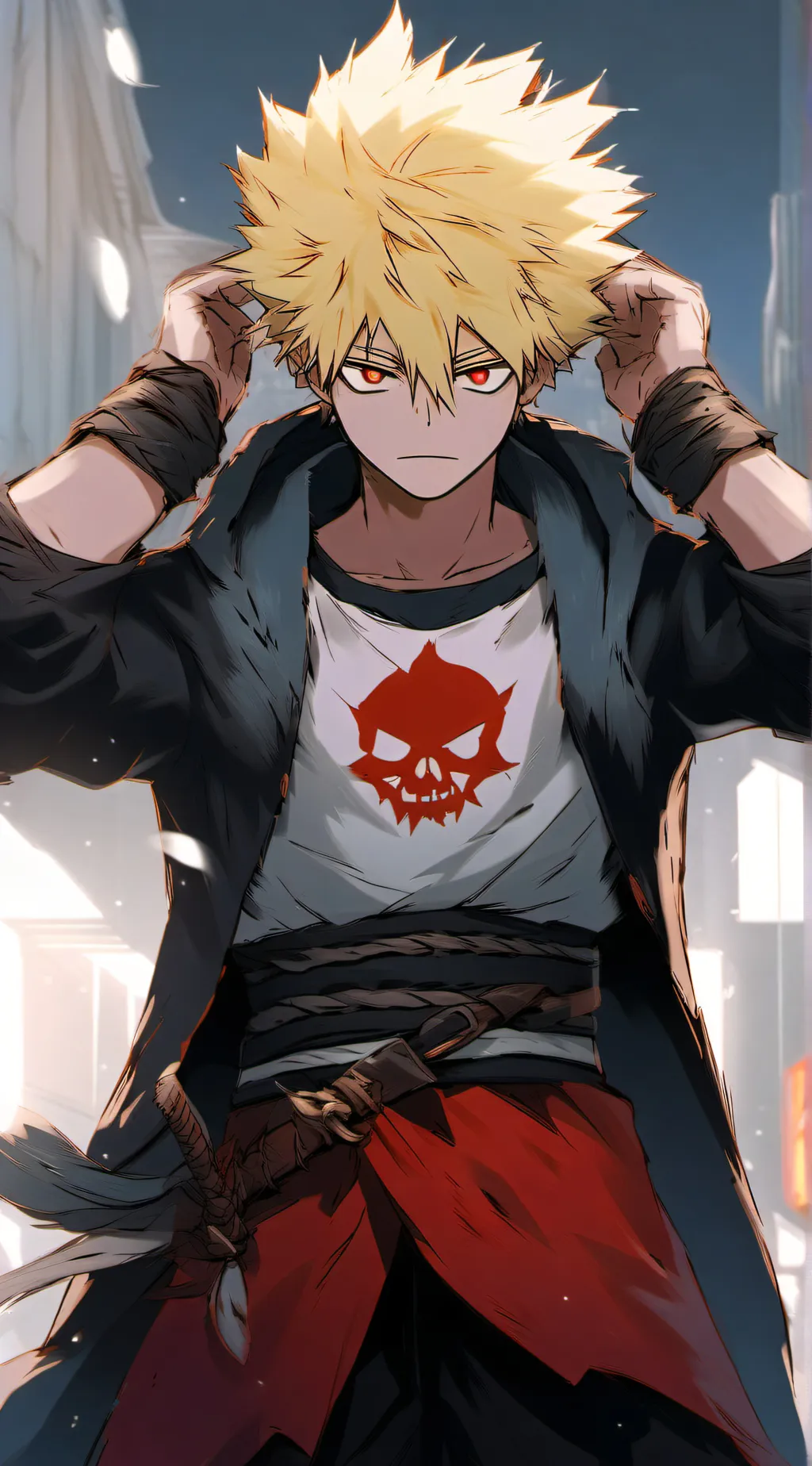ai character: Katsuki Bakugo background