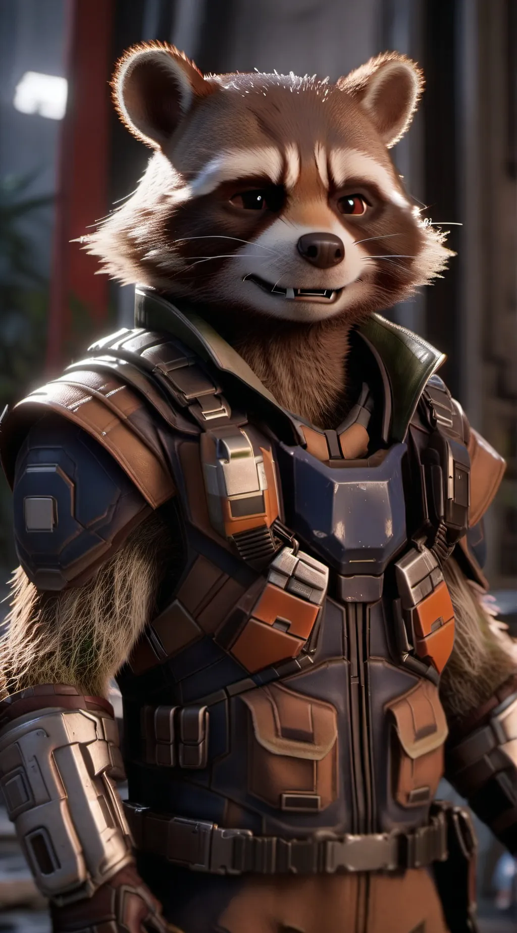 ai character: Rocket raccoon background