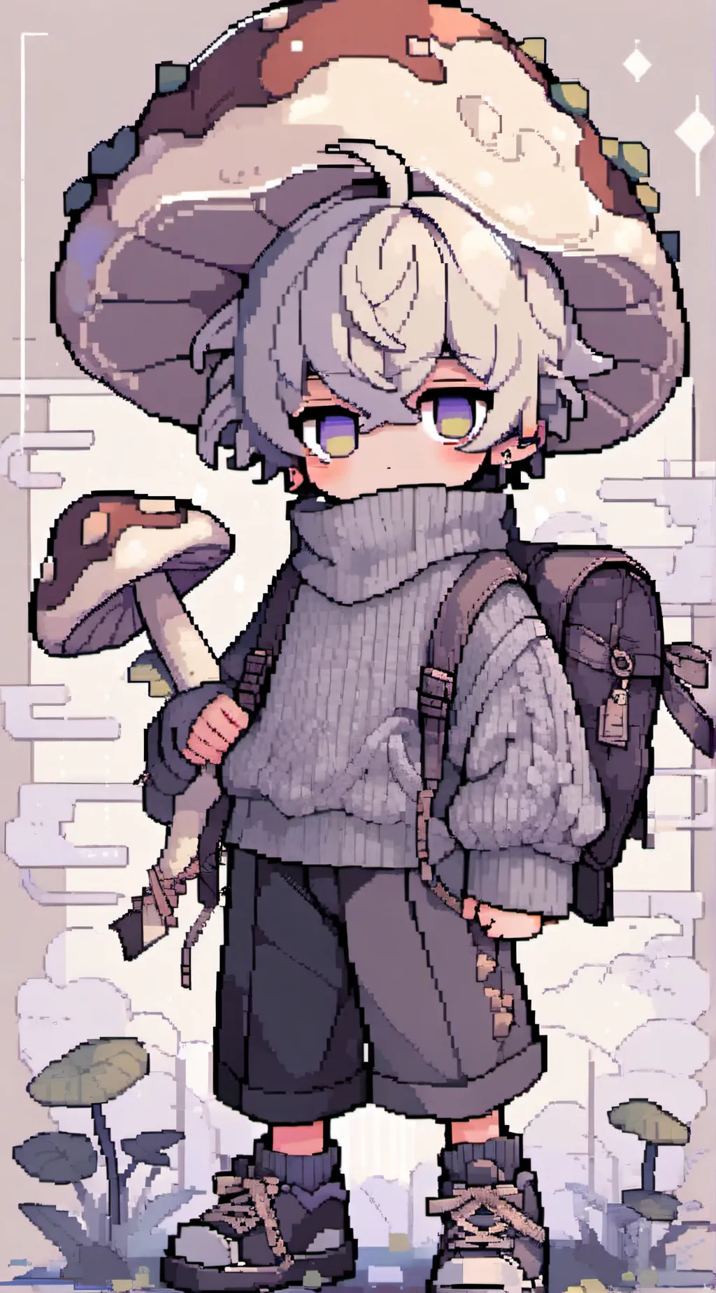 ai character: mike and fungelus🍄 background