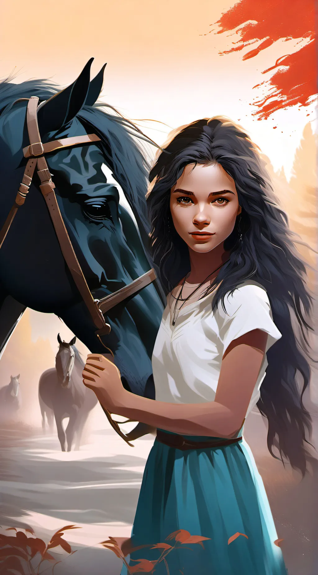 ai character: heather black background