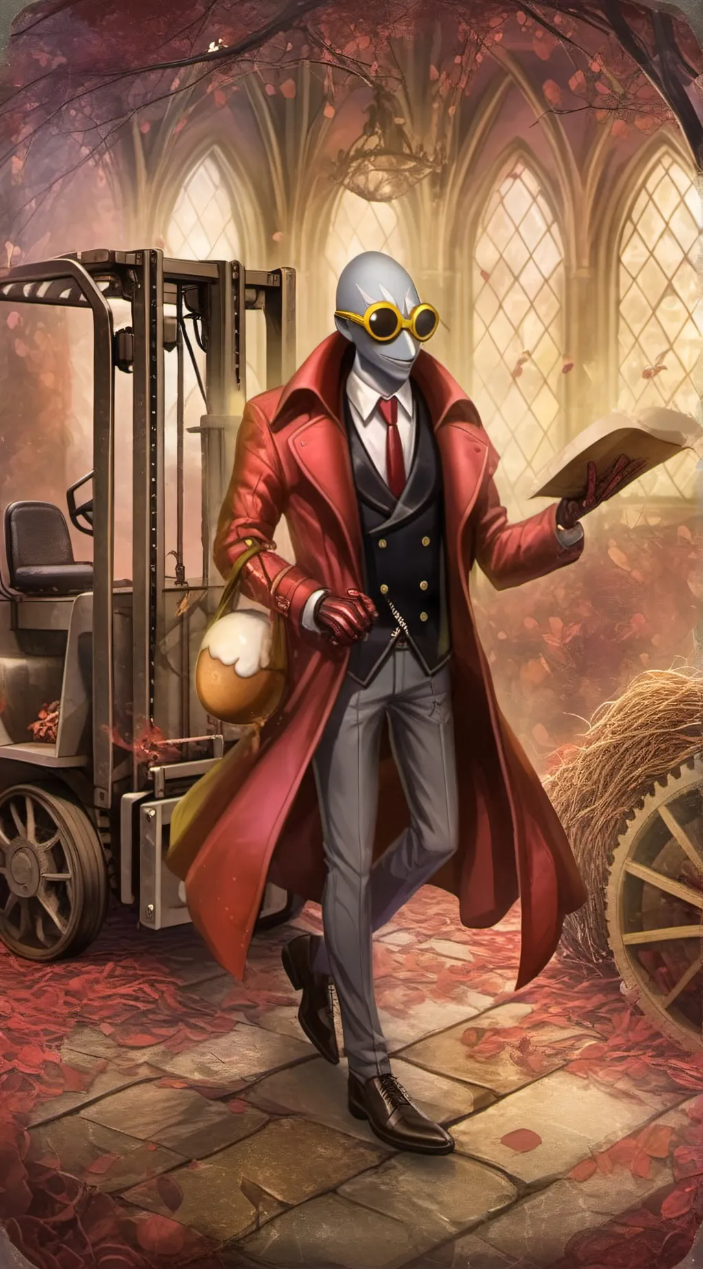 ai character: Egg man background