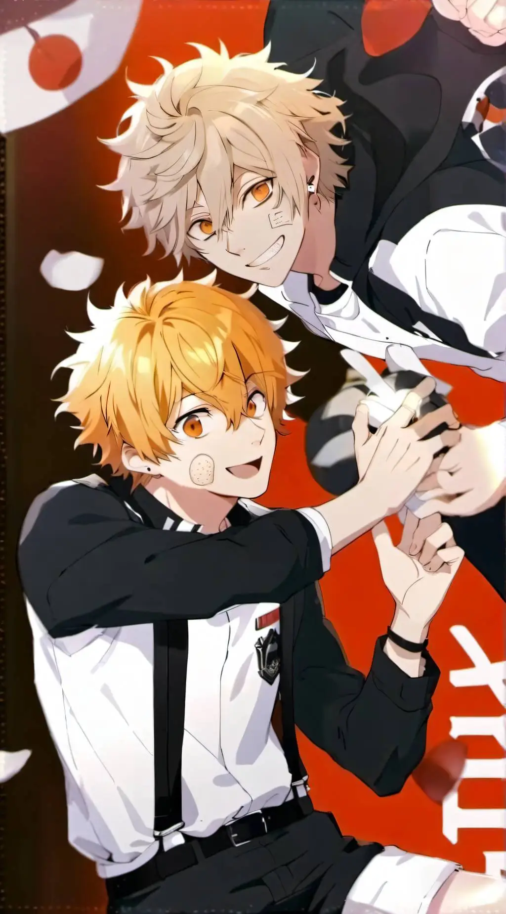 ai character: denki and bakugo  background