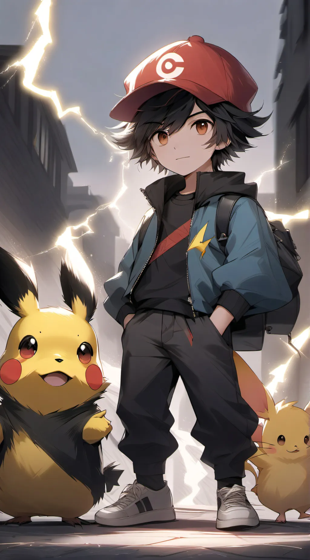 ai character: Ash Ketchum background