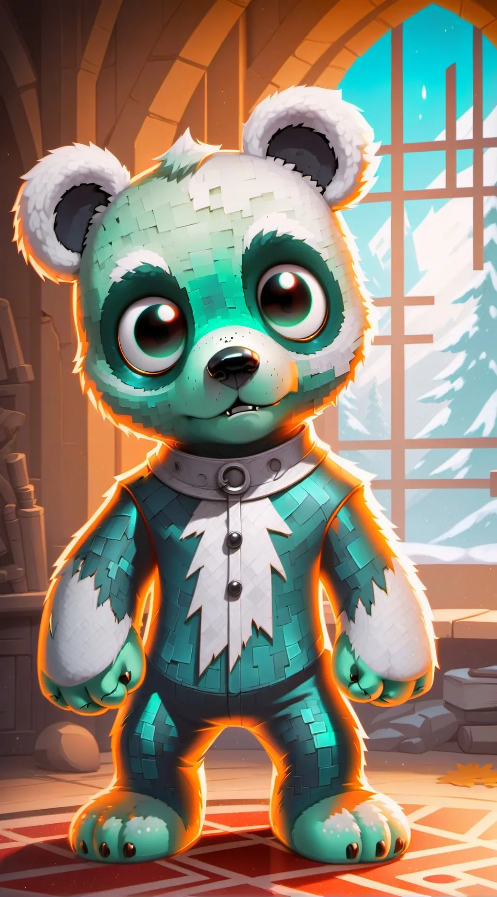 ai character: Fizzy bear background