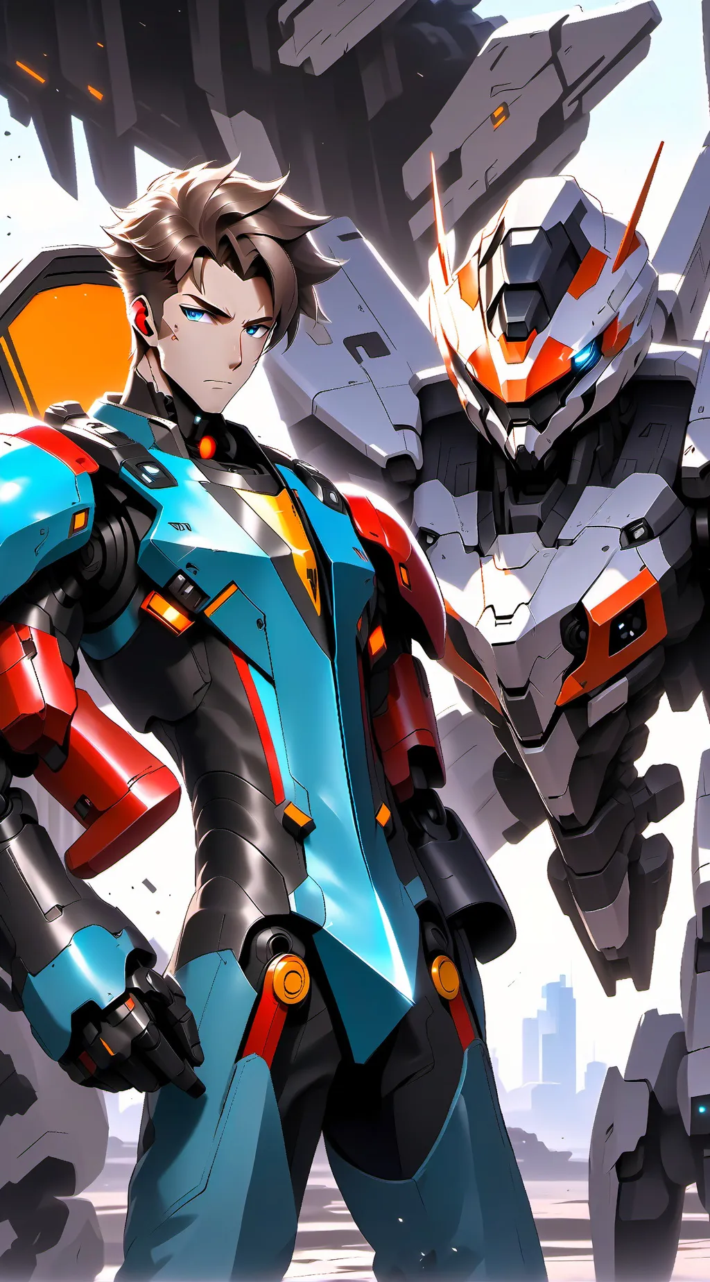 ai character: Mech fight background