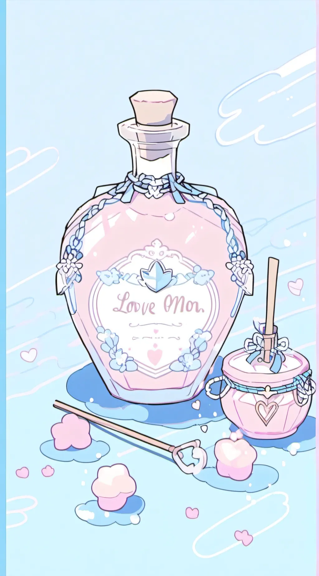 ai character: Mha love potion background