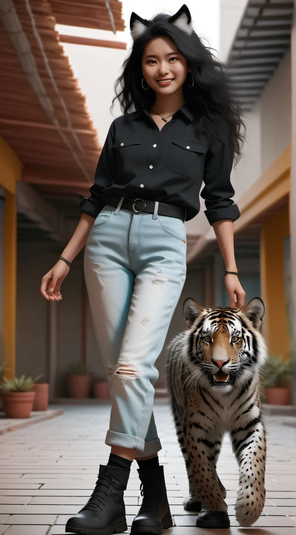 ai character: Miss circle  background