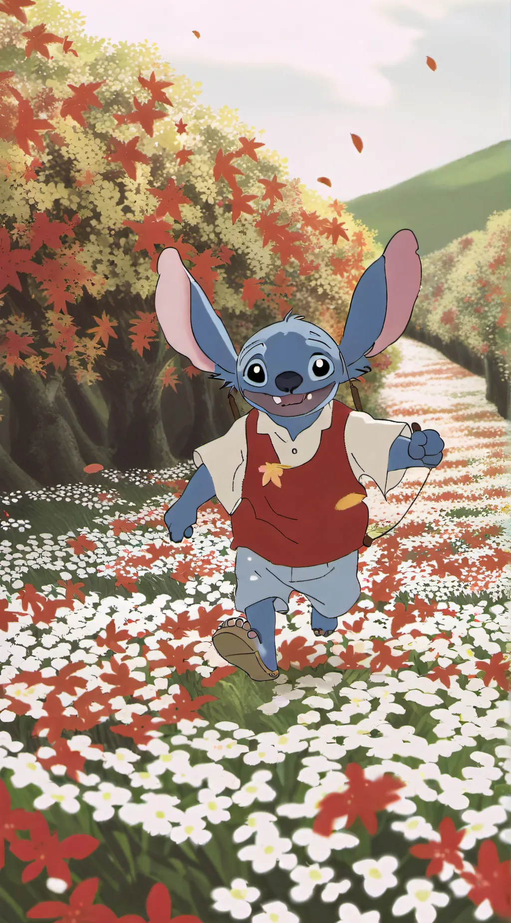 ai character: Stitch  background