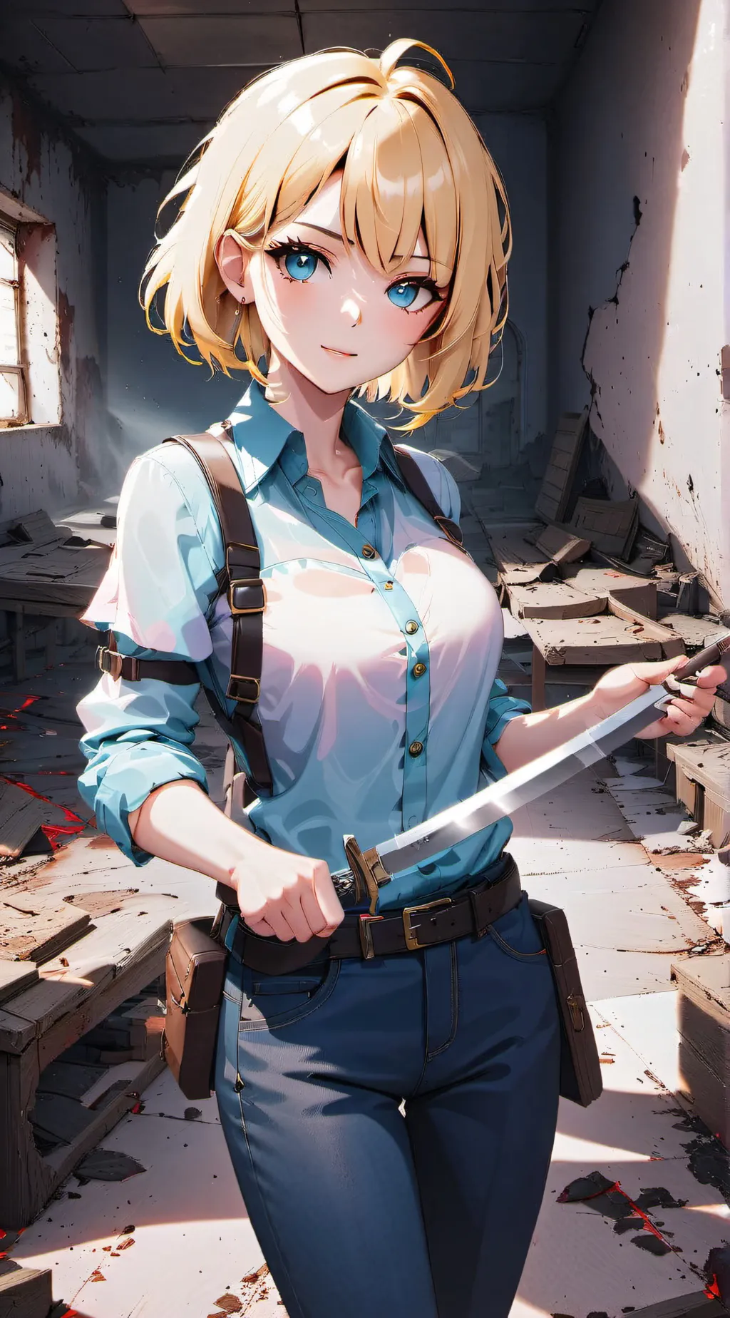 ai character: Violet background