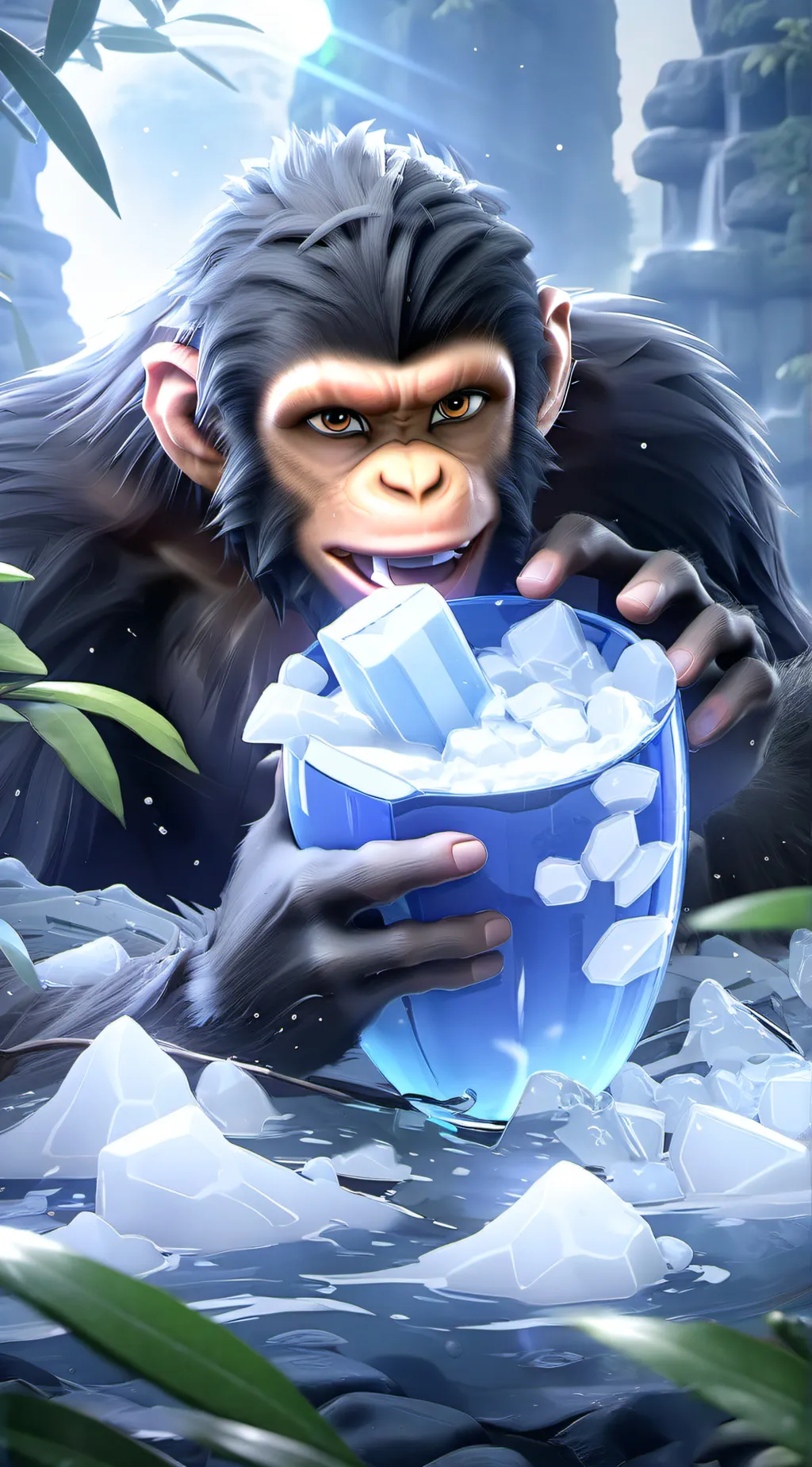 ai character: monkey potion background