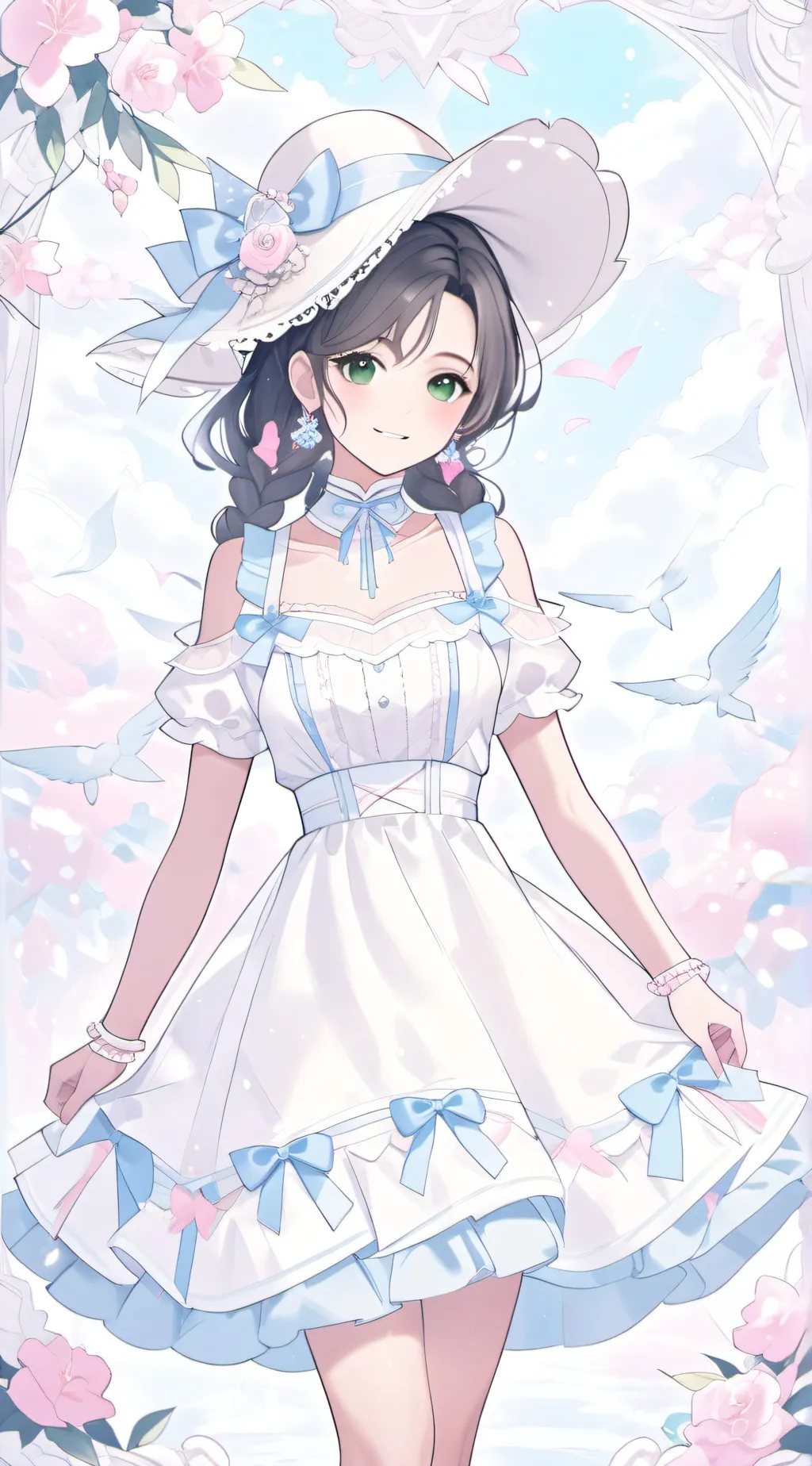 ai character: Violet background