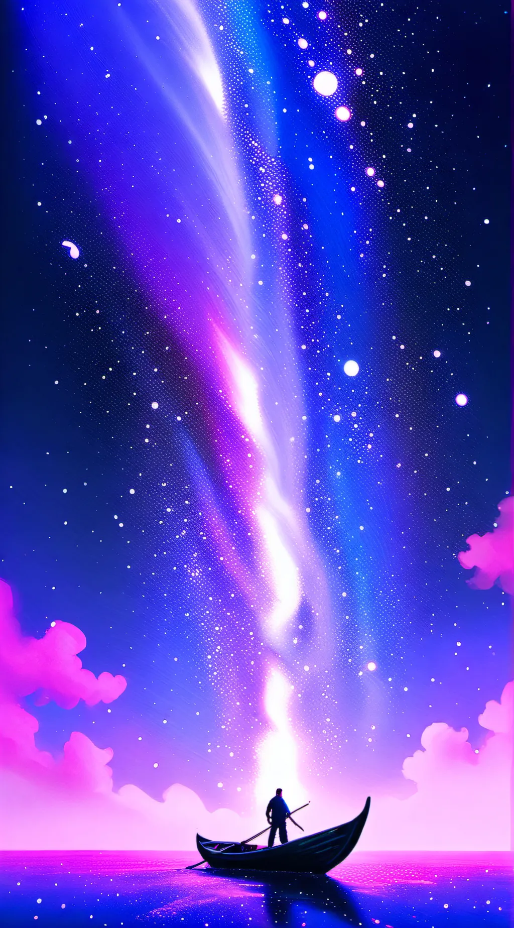 ai character: stars background