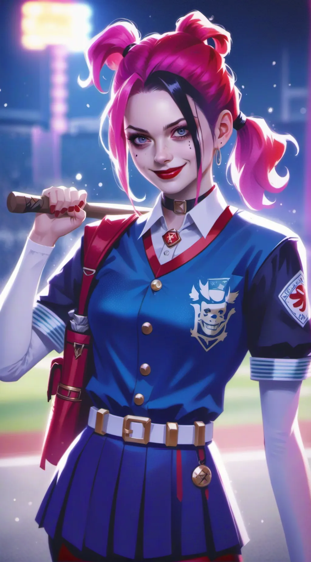ai character: Harley X MHA rehab background