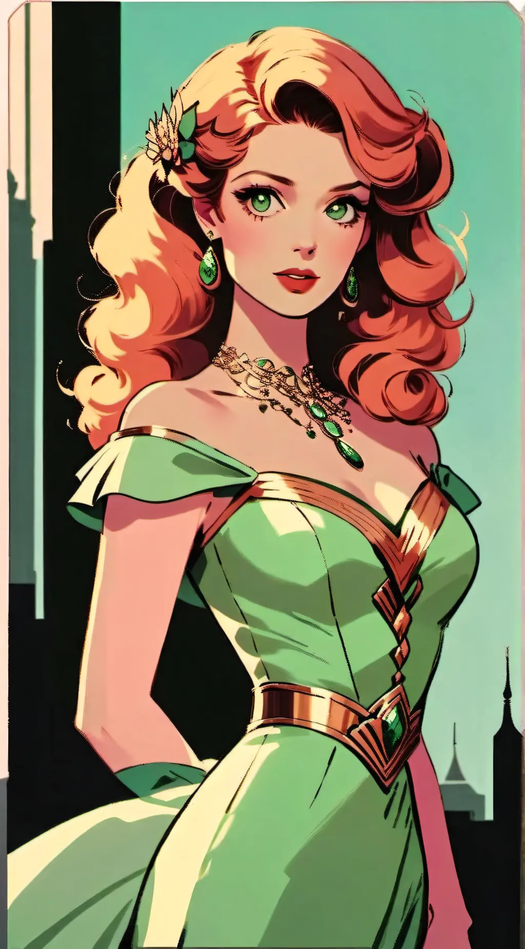 ai character: Elaine  background