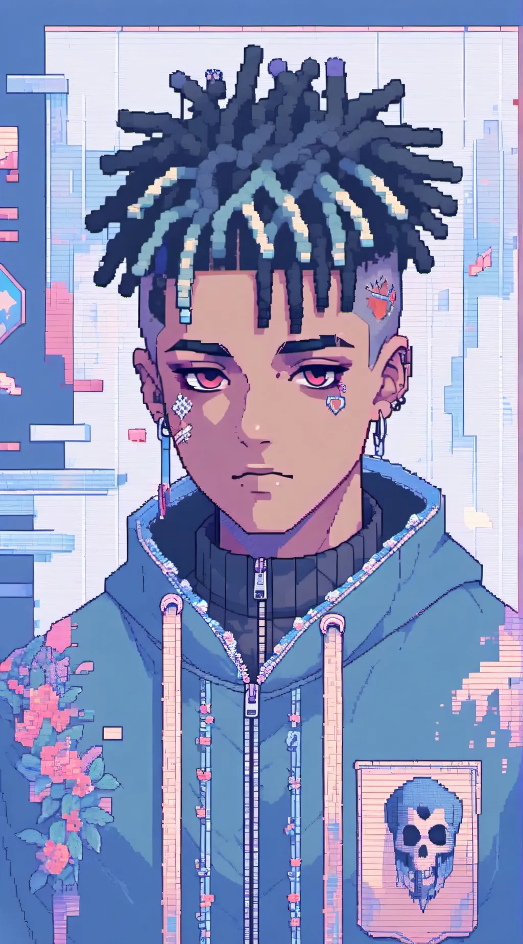 ai character: Xxxtentacion background