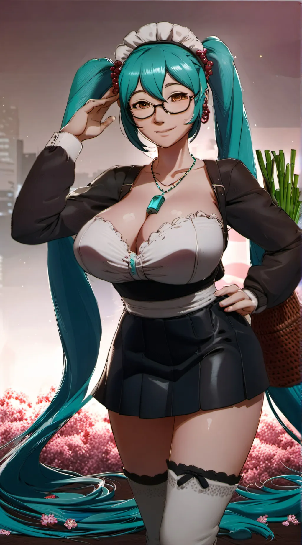 ai character: Hatsune Miku,mlif  background