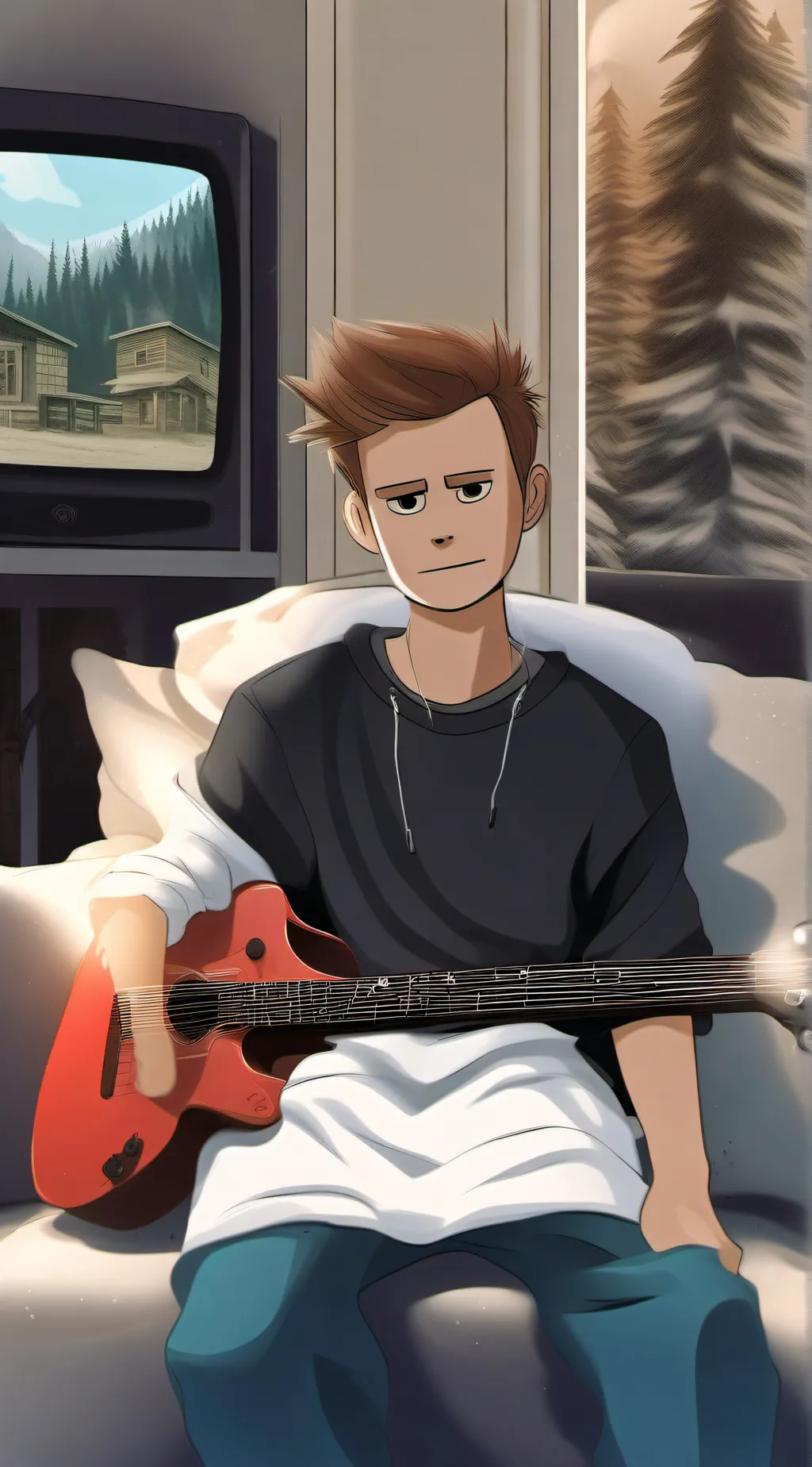 ai character: tom from eddsworld background