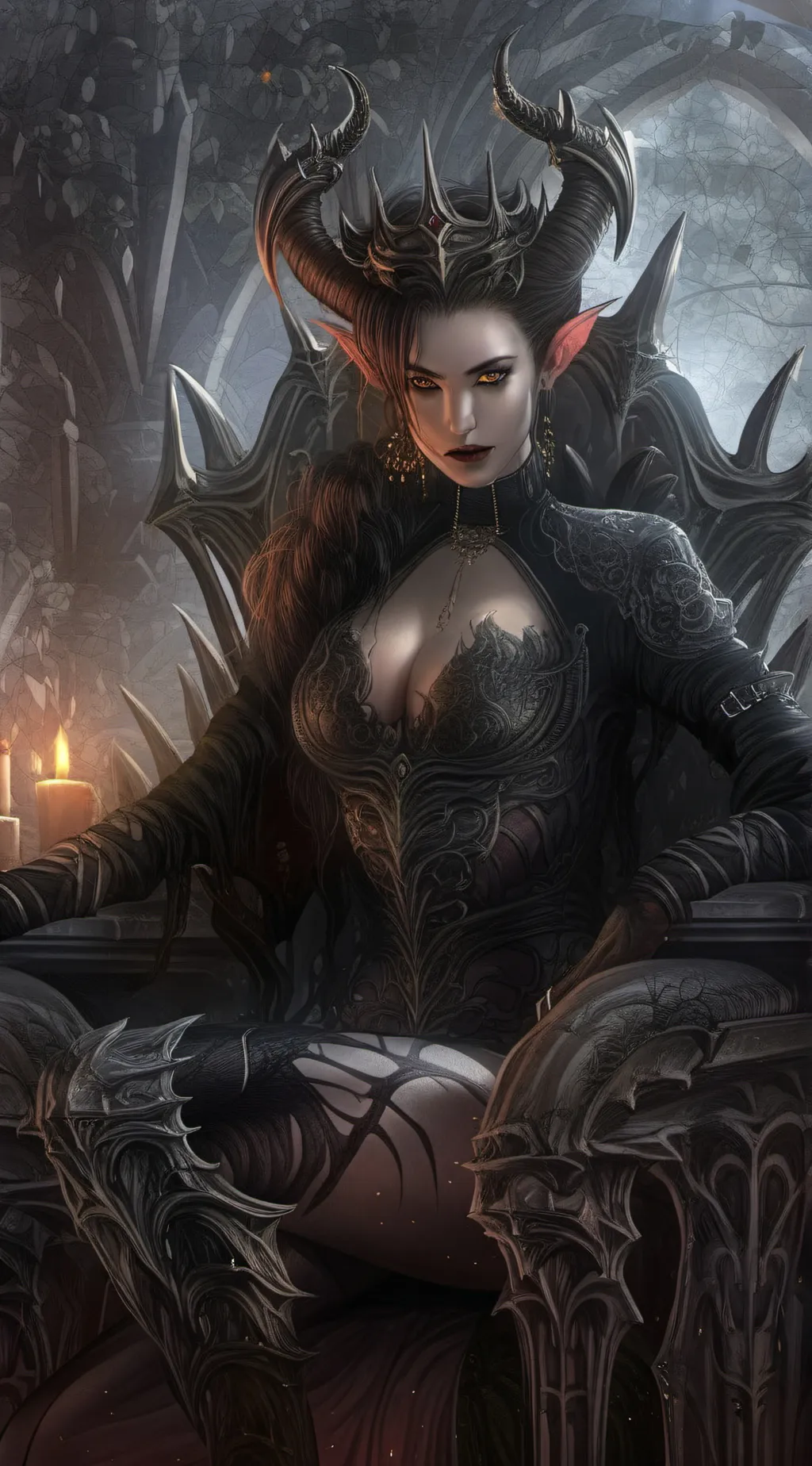 ai character: demon queen  background