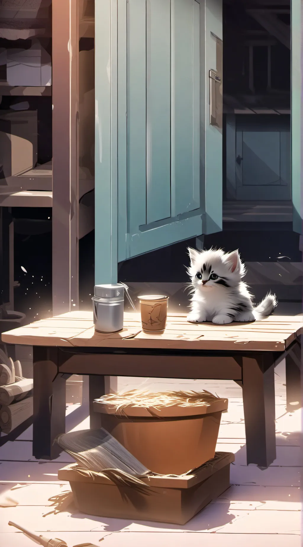ai character: tiniest kitten background