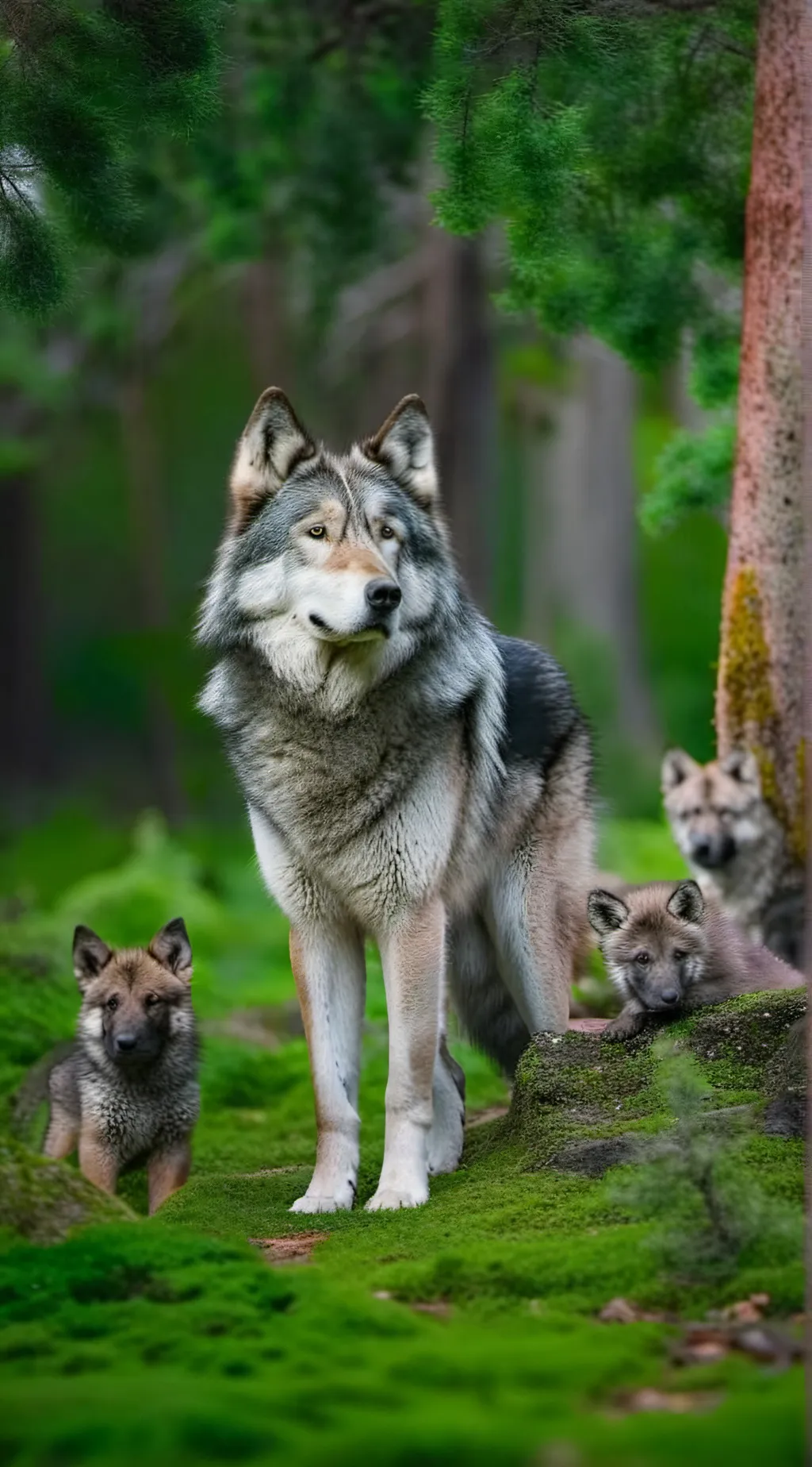 ai character: Moon Wolf  background