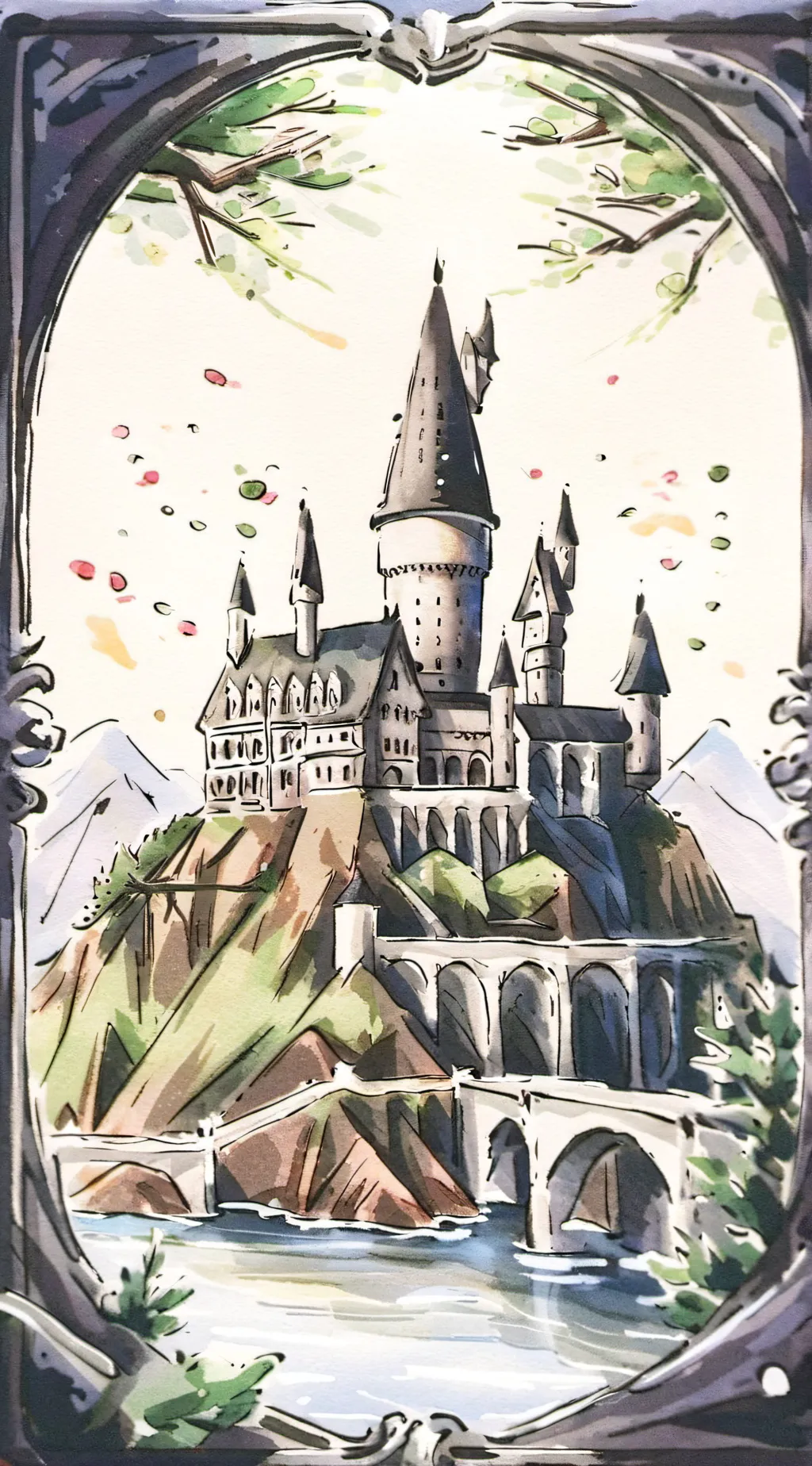 ai character: Hogwarts Yule ball background