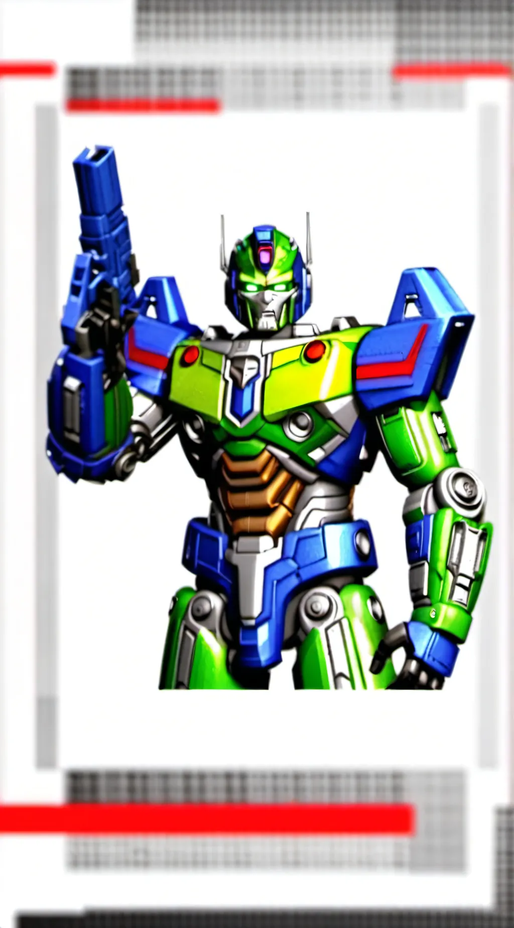 ai character: Optimus Lime background