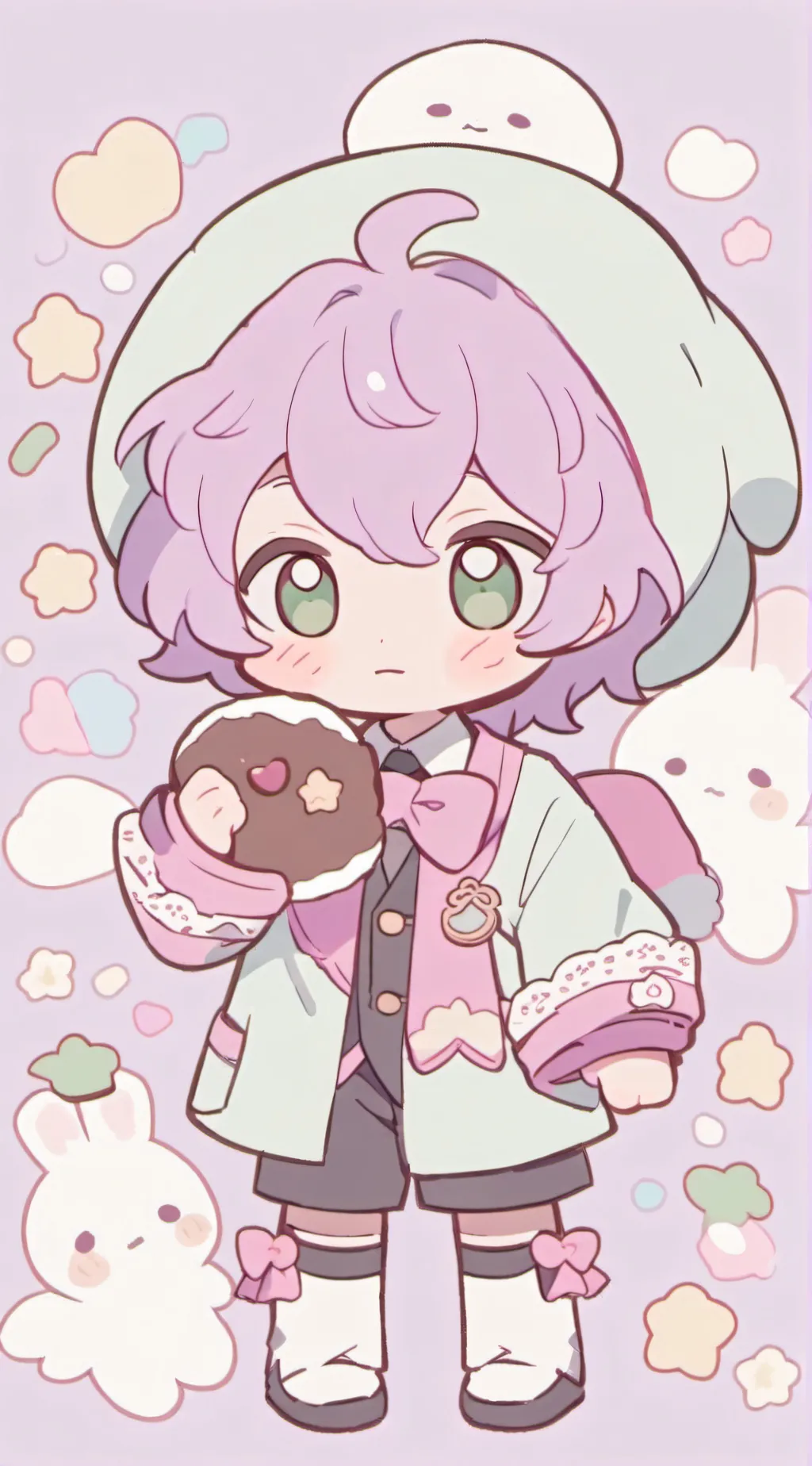 ai character: Elion loves cookie background