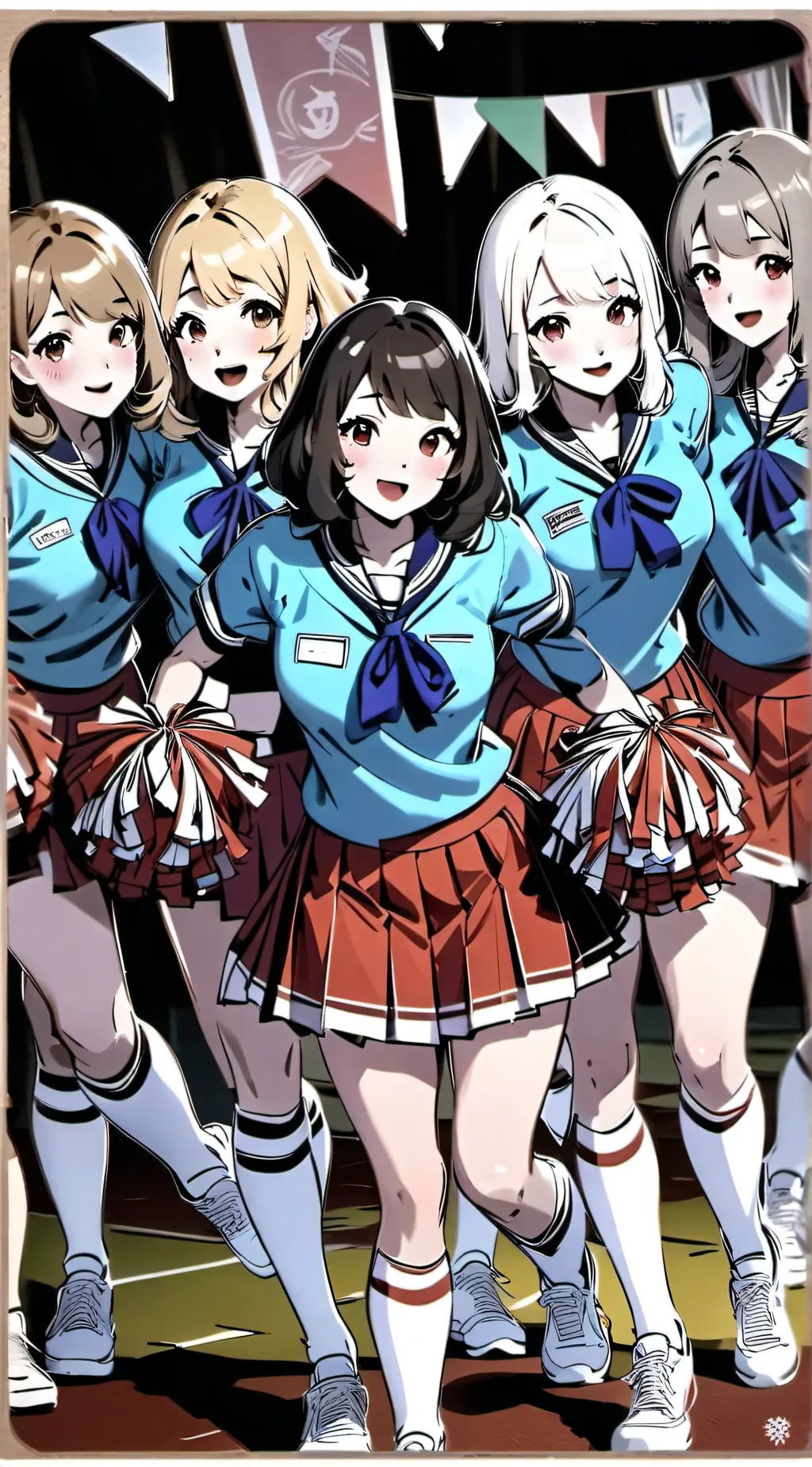ai character: Mona and her crew. background
