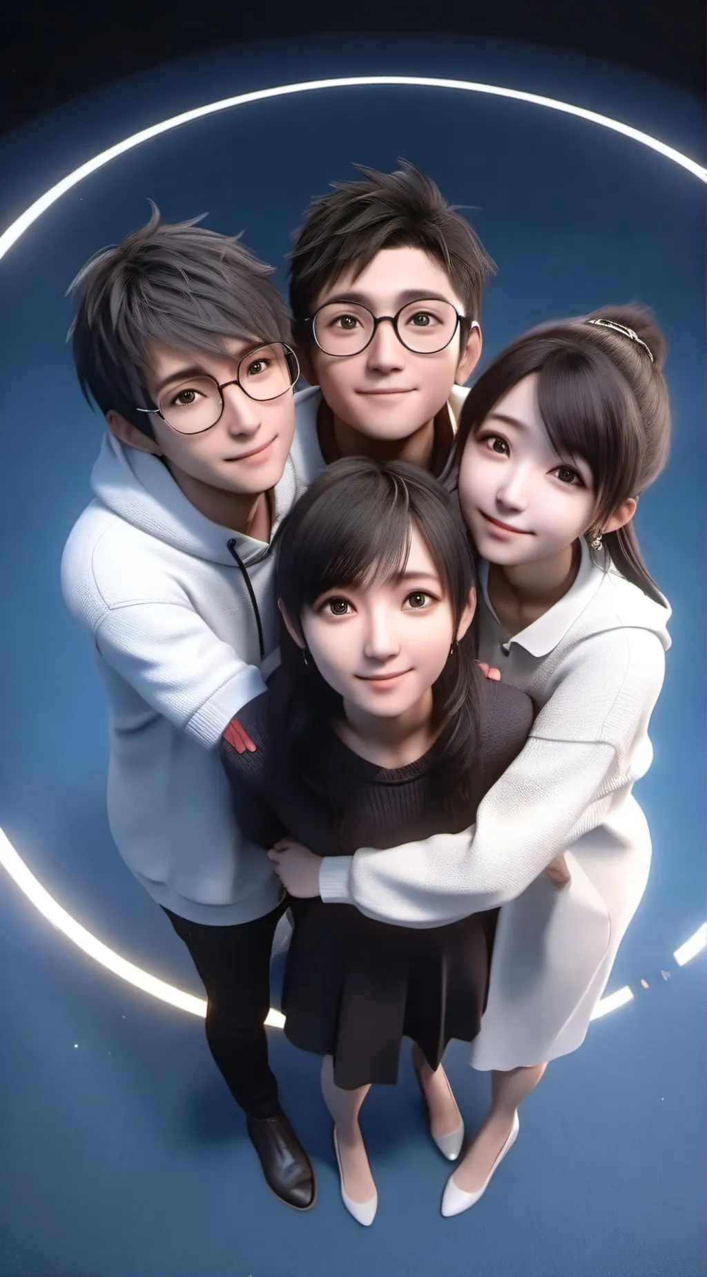 ai character: smiles  background
