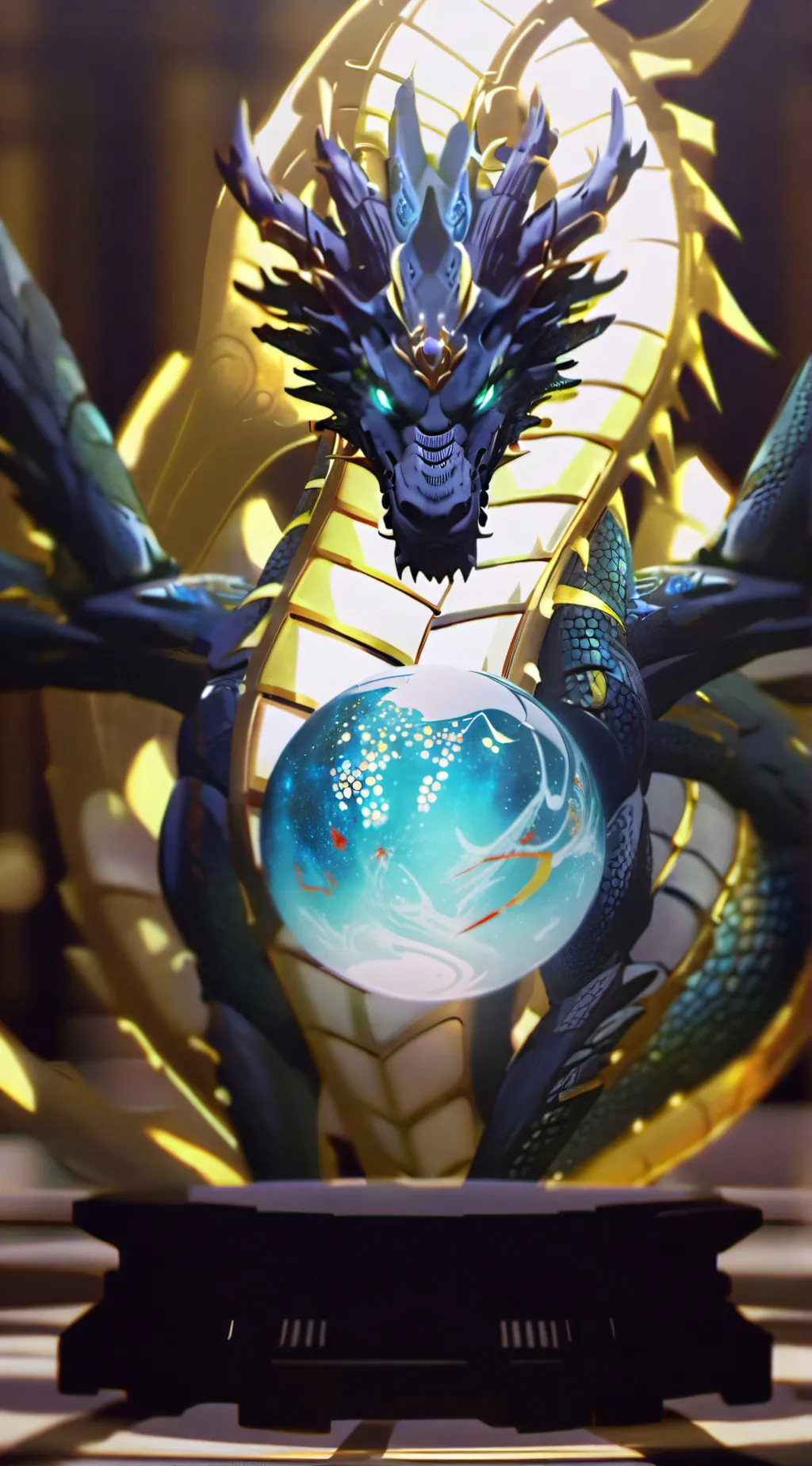 ai character: guardian dragon background