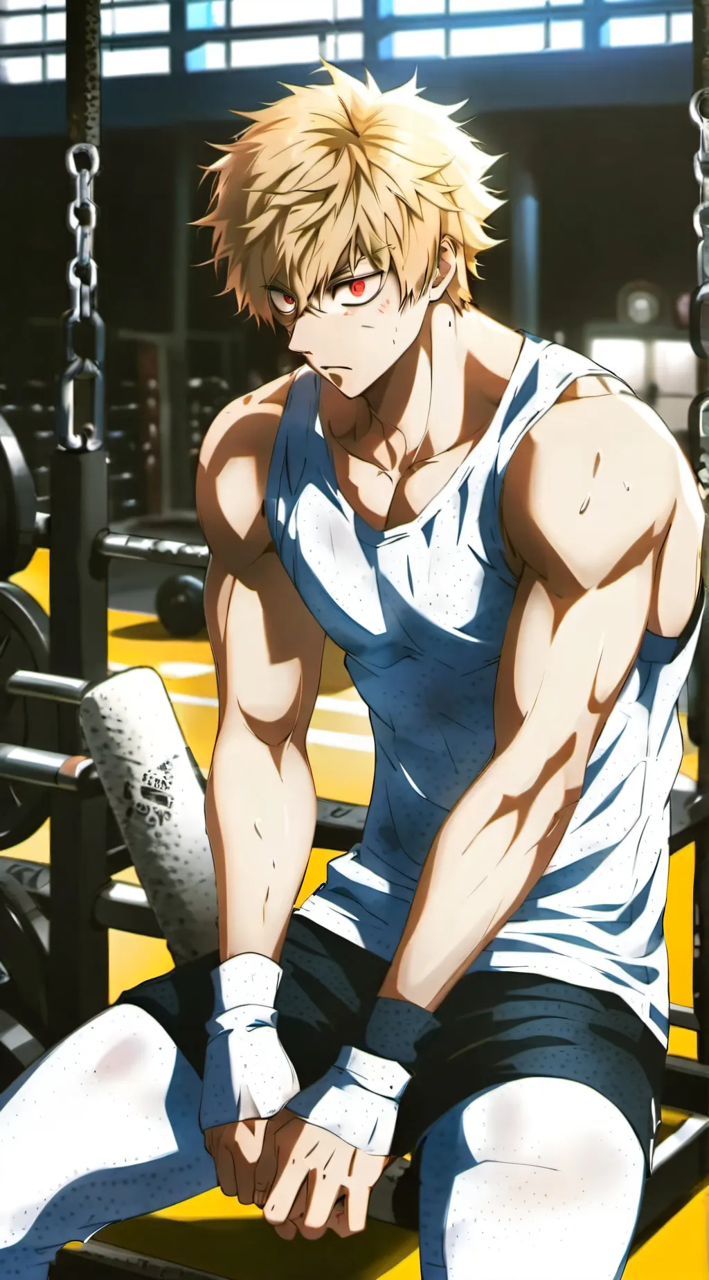 ai character: Katsuki Bakugo  background