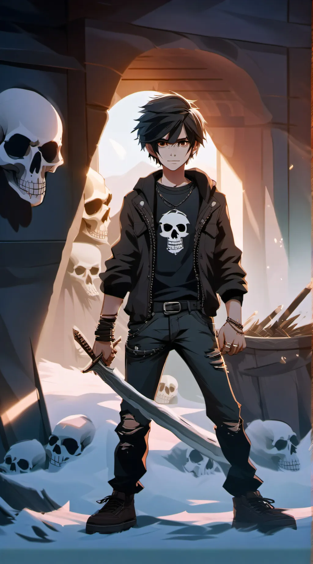 ai character: Nico di Angelo  background