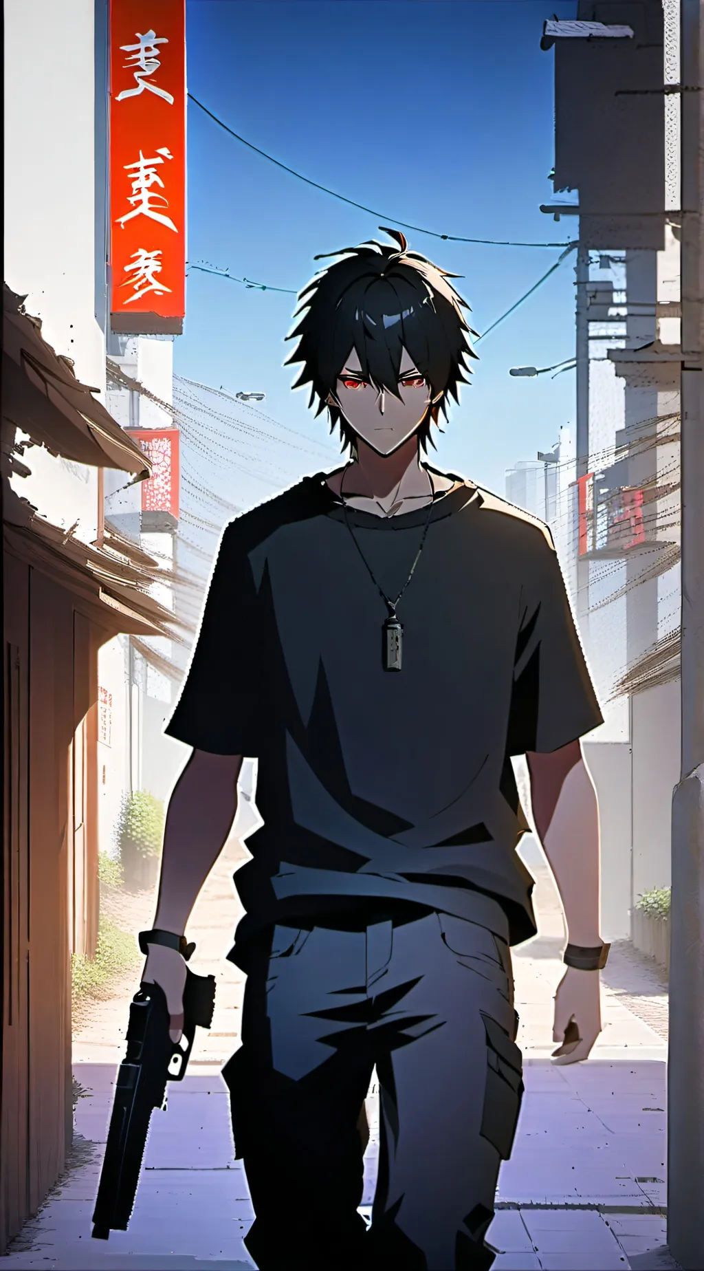 ai character: shadow sunshine background