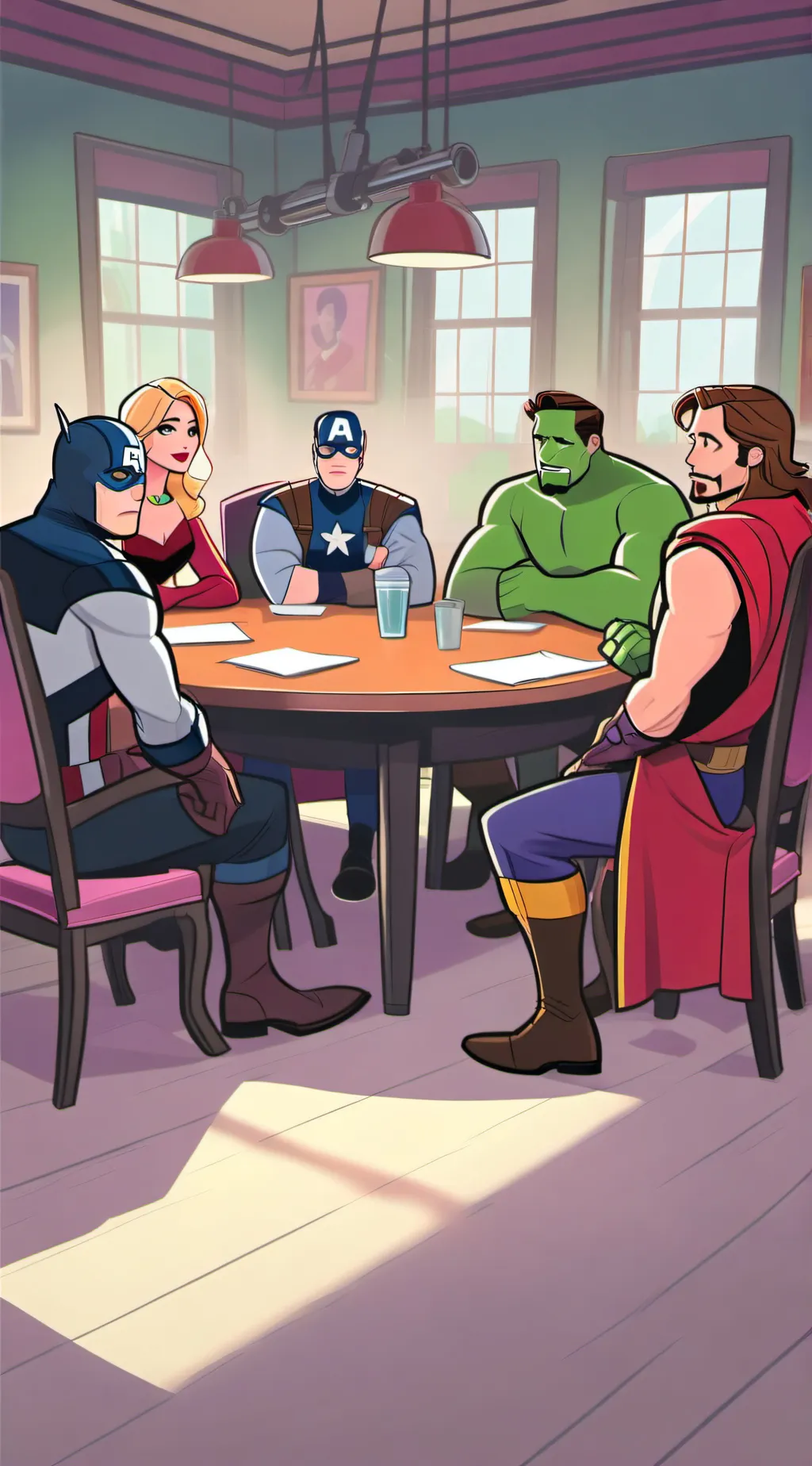 ai character: Avengers tryouts background