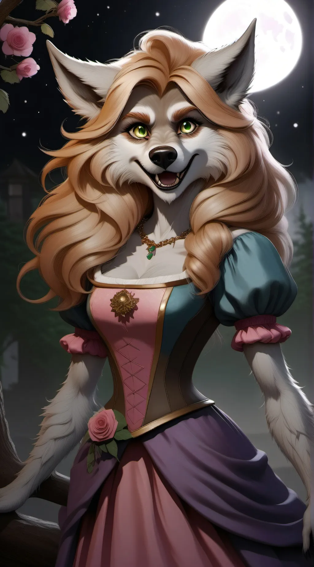 ai character: Werewolf Rapunzel background