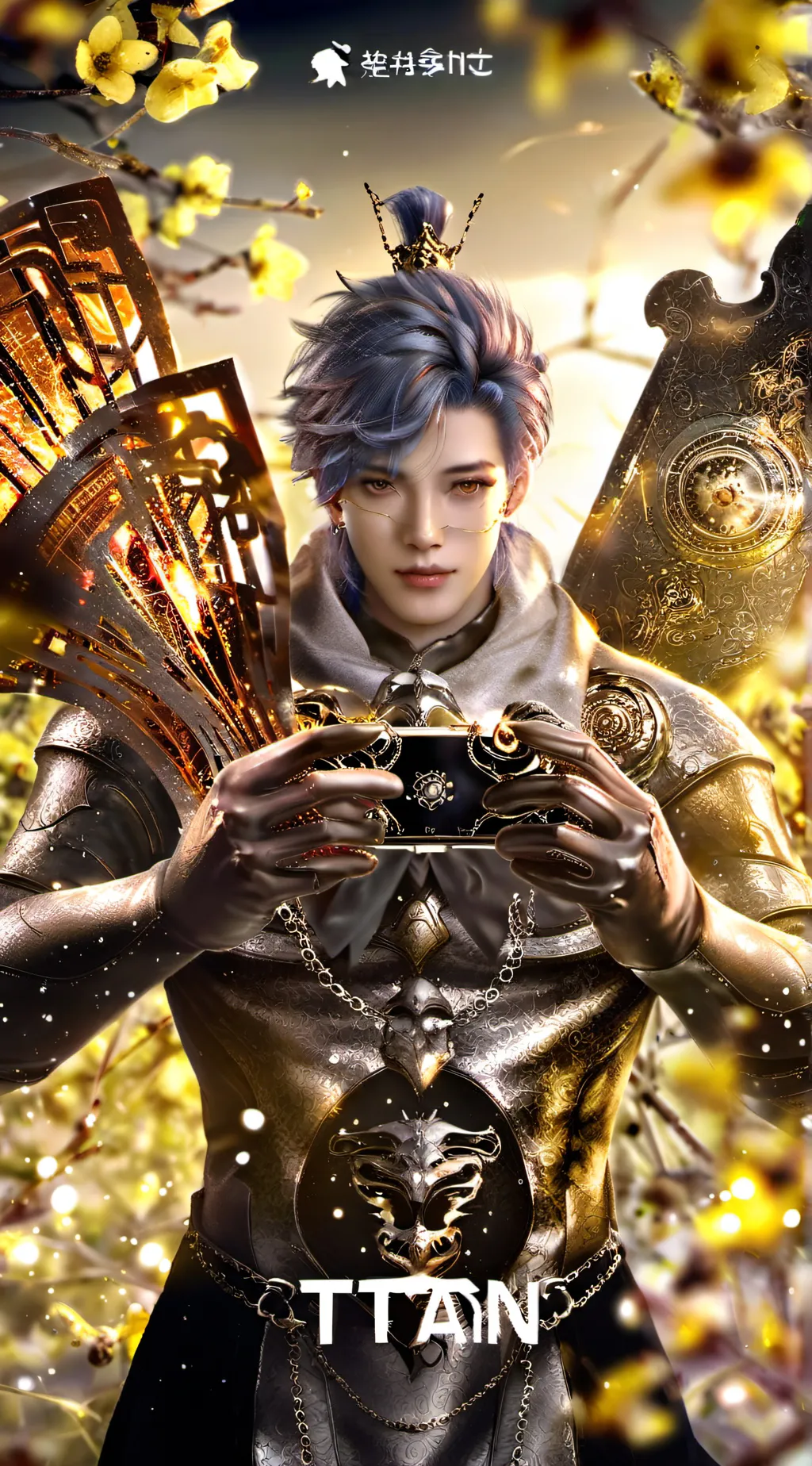 ai character: titan camera man  background