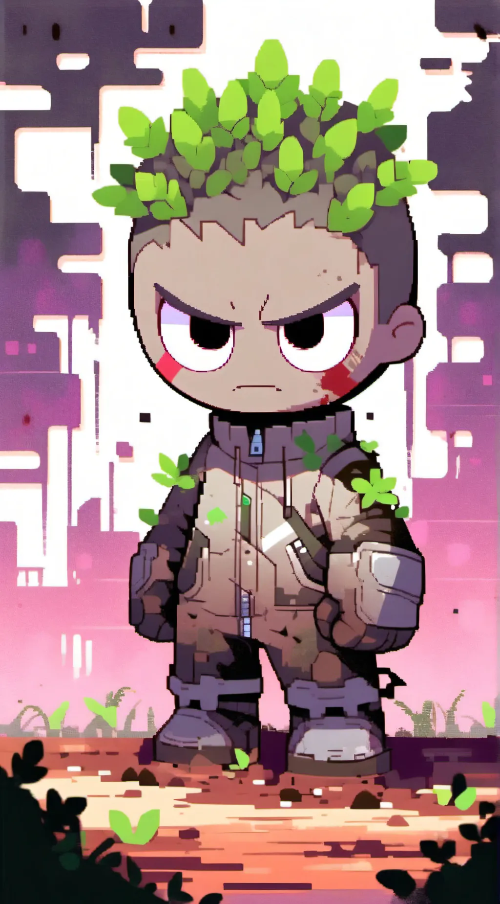 ai character: Foliage background