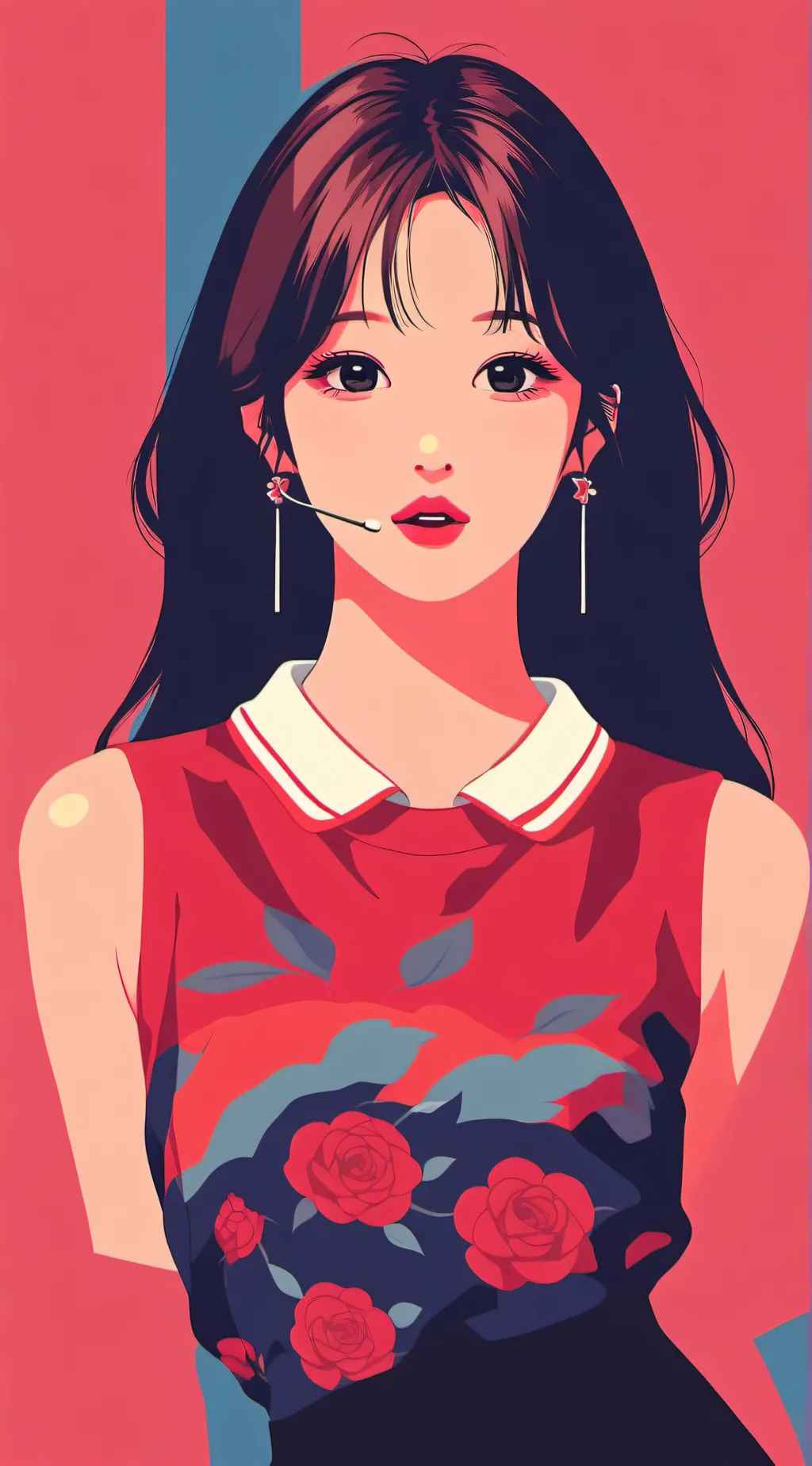 ai character: Black Rose kpop background