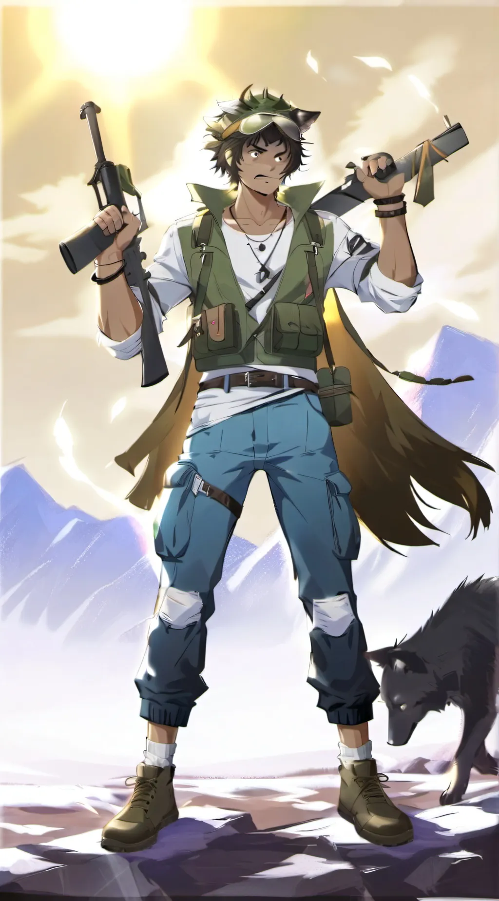 ai character: Navy background