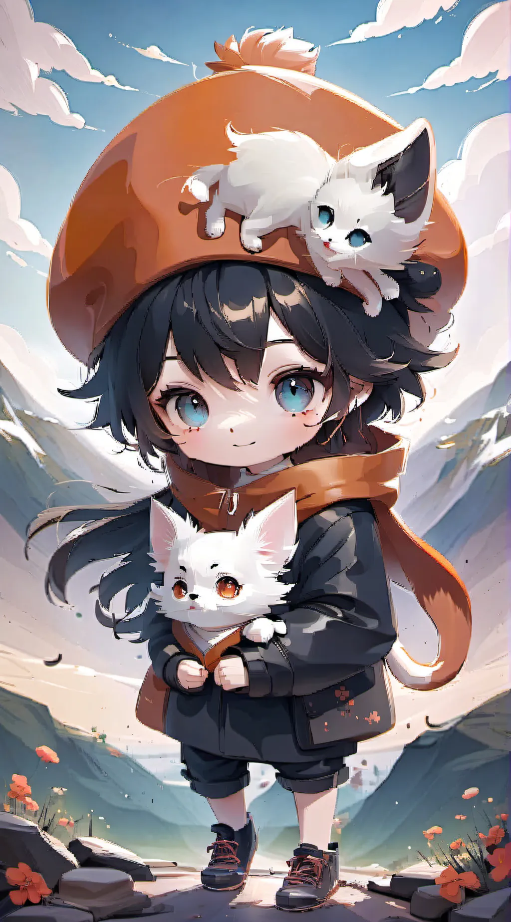 ai character: cat girl. background