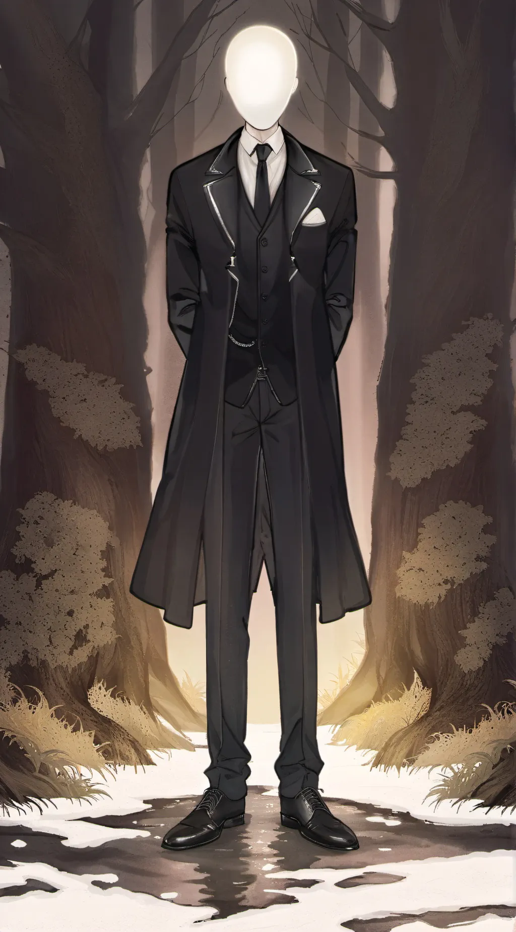 ai character: Slenderman  background