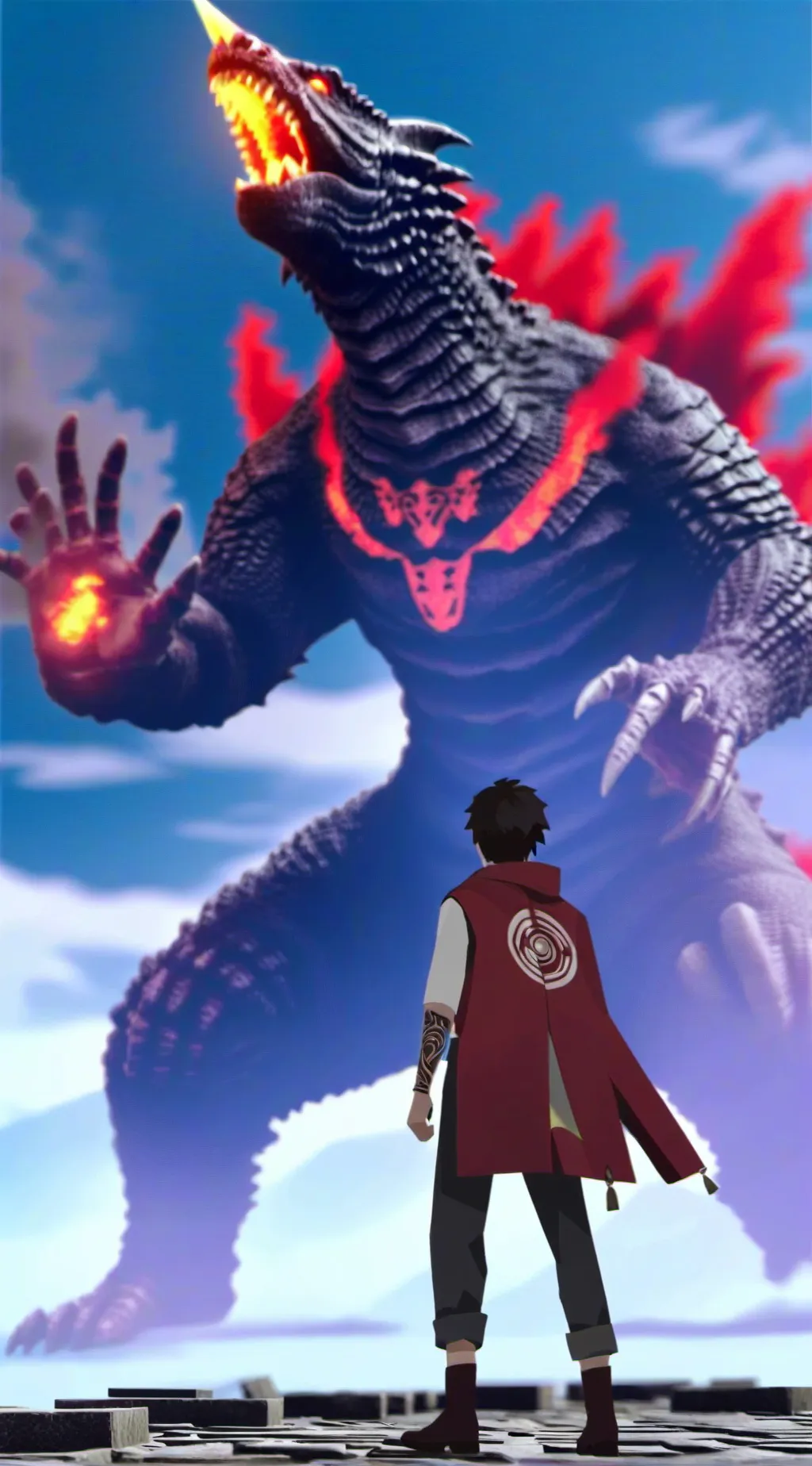ai character: shin godzilla background