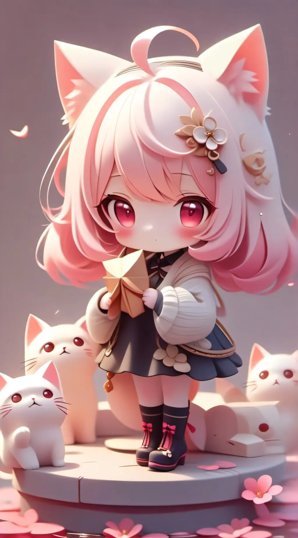 ai character: Tiny neko💓 background