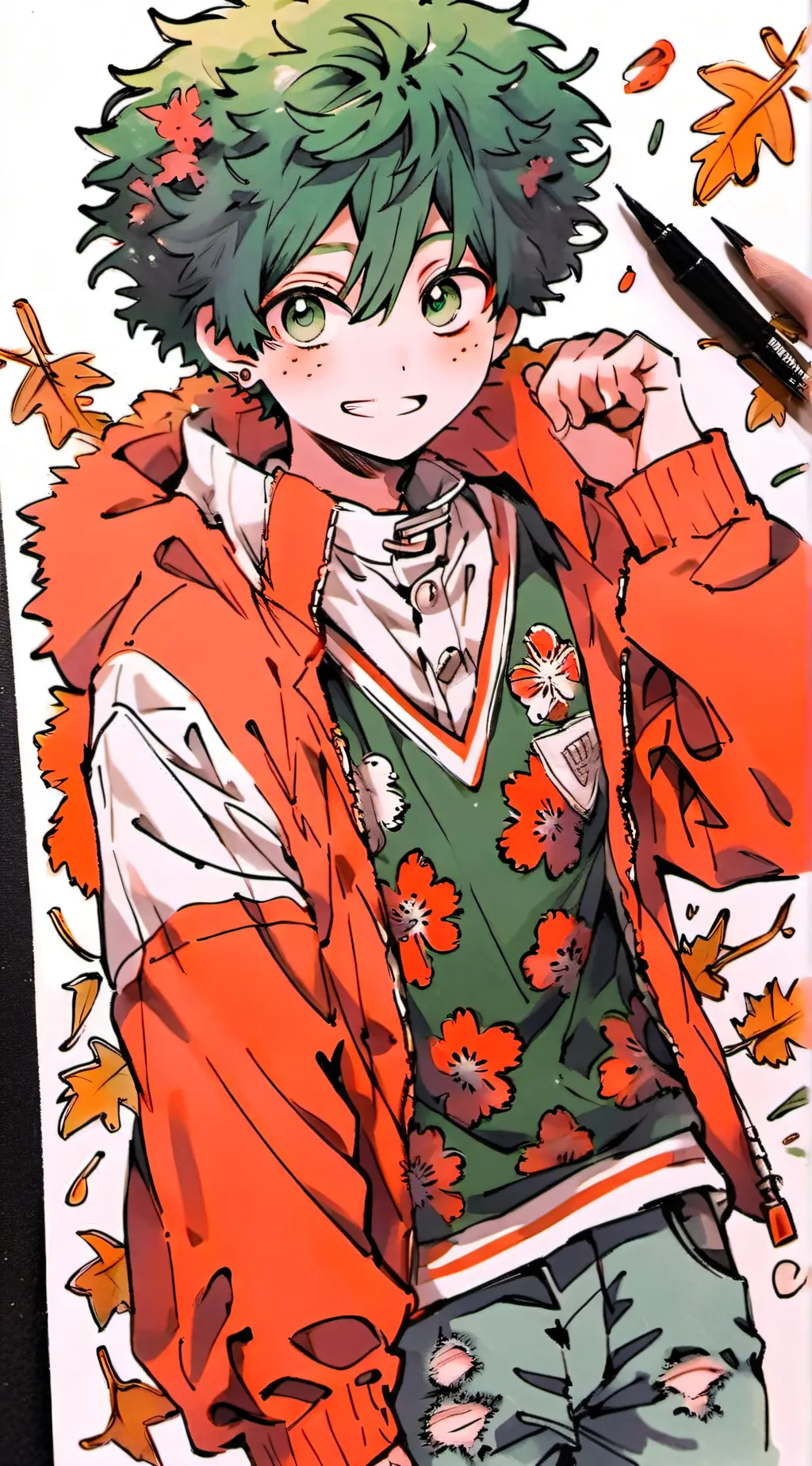 ai character: izuku midoriya background