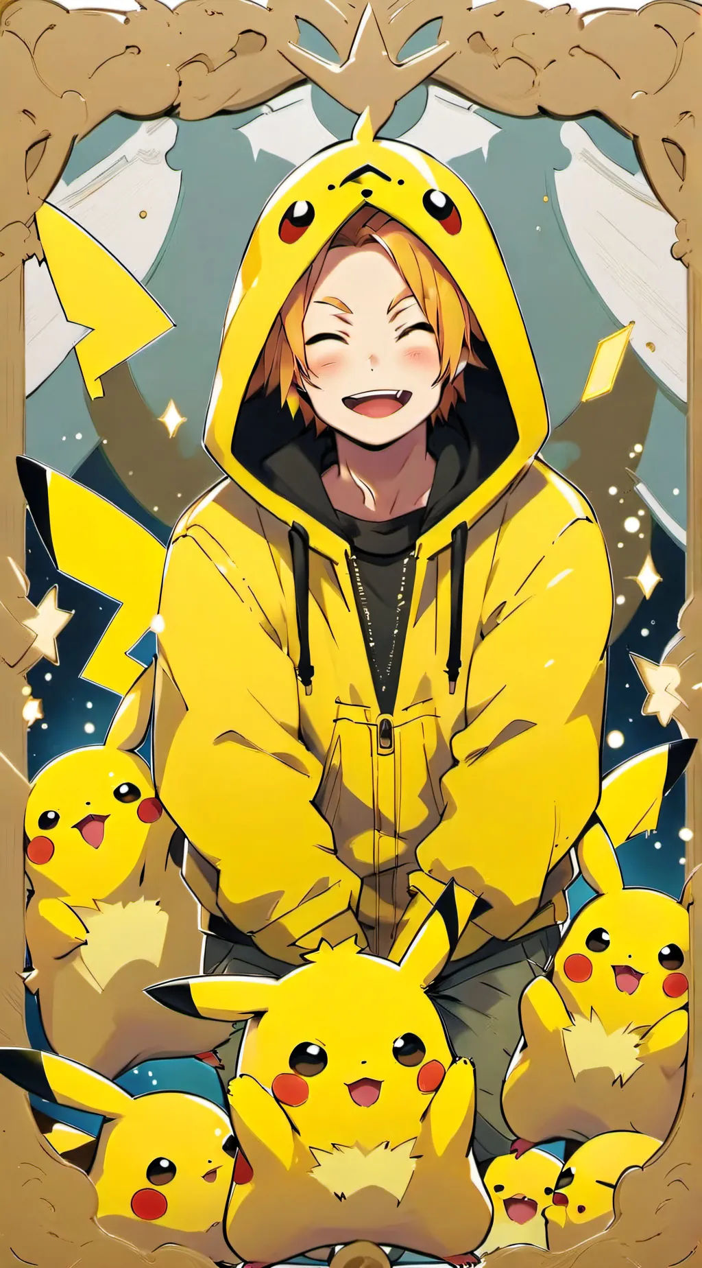 ai character: Denki kaminari  background