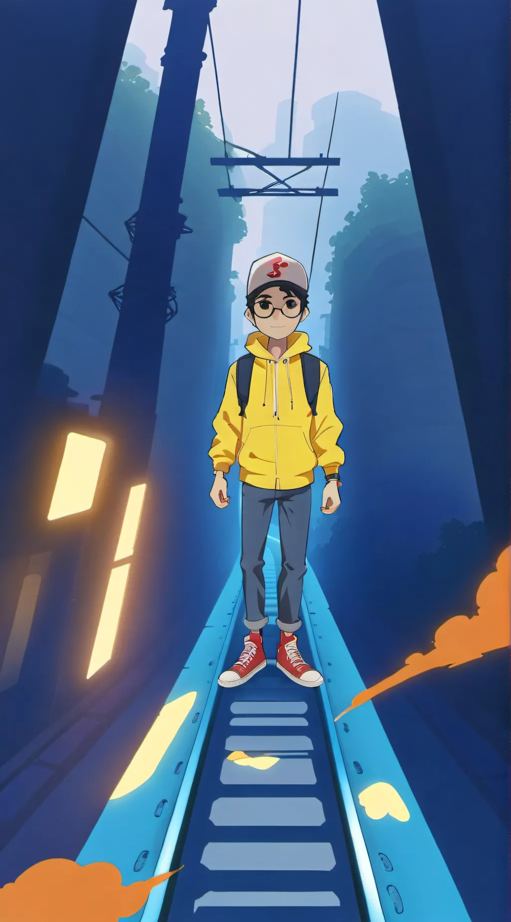 ai character: Subway surfers  background